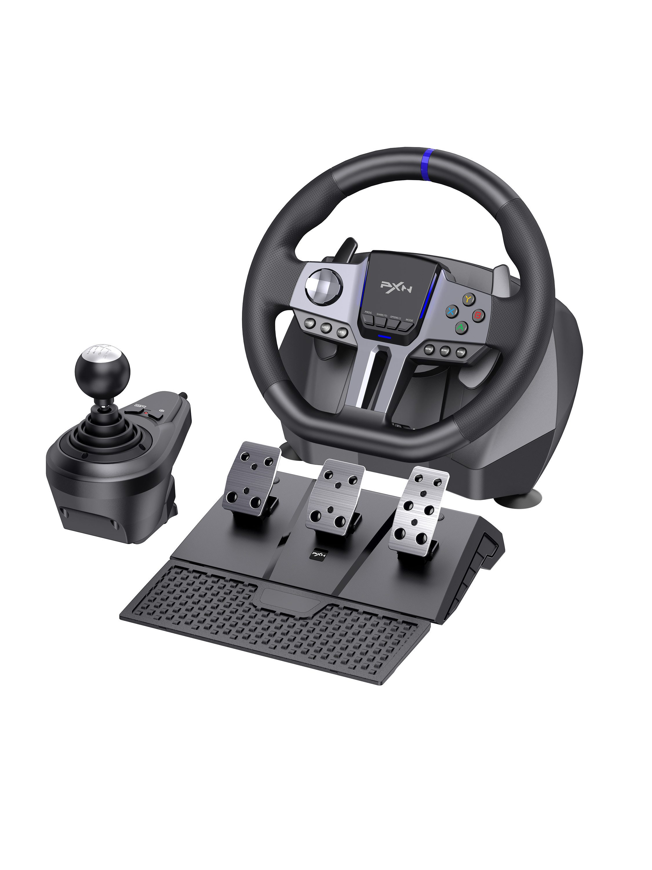 PXN V9 GEN2 Sim-Rennlenkrad 270°/900° für PC, Xbox und PS4 Gaming-Lenkrad (Hall-Pedale, H-Schaltung & RGB-Beleuchtung)