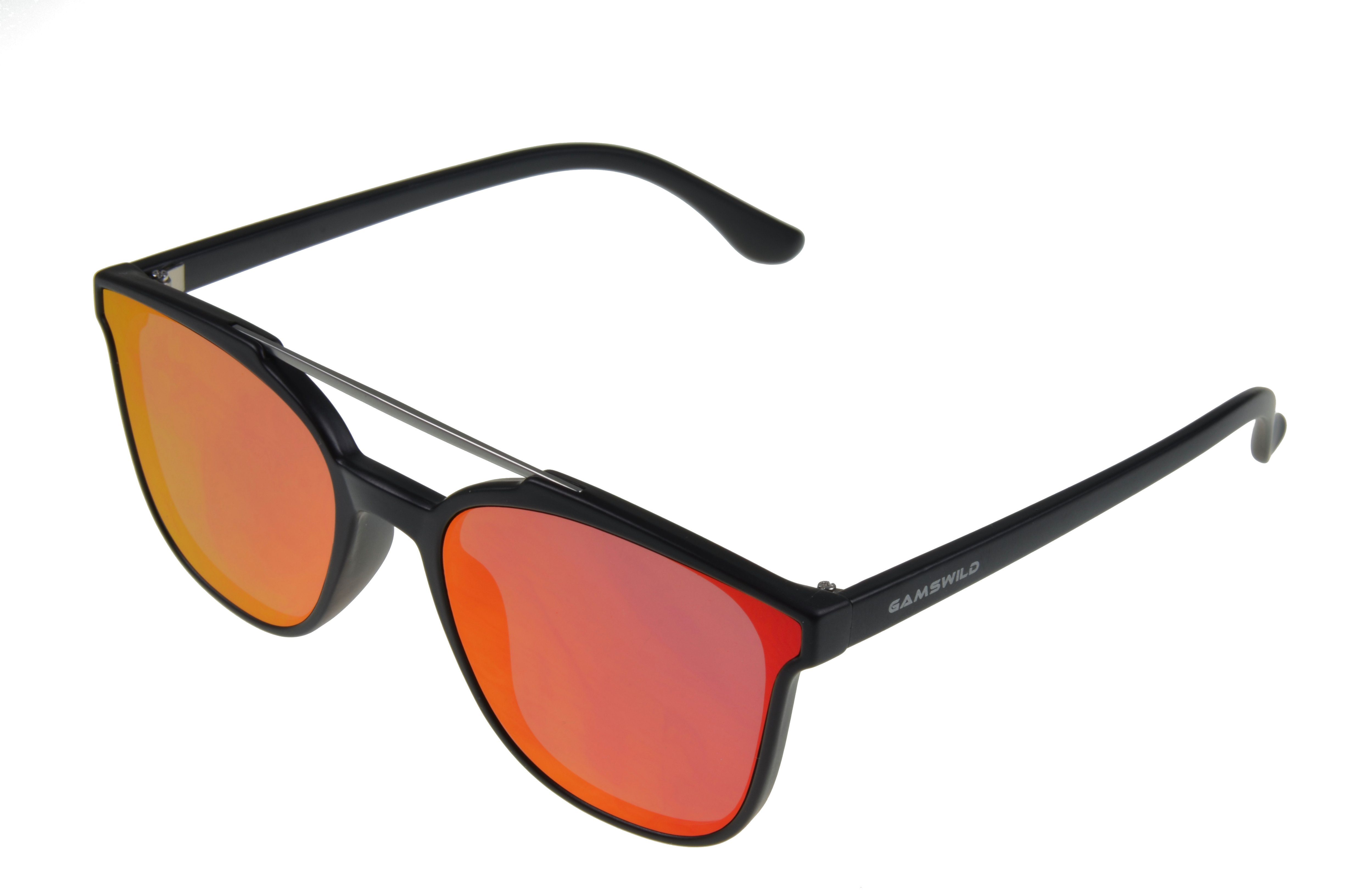 Gamswild Sonnenbrille WM1022 GAMSSTYLE Mode Brille Damen Herren Unisex Cat-Eye, gold, violett, rot, silber Quersteg | Sonnenbrillen
