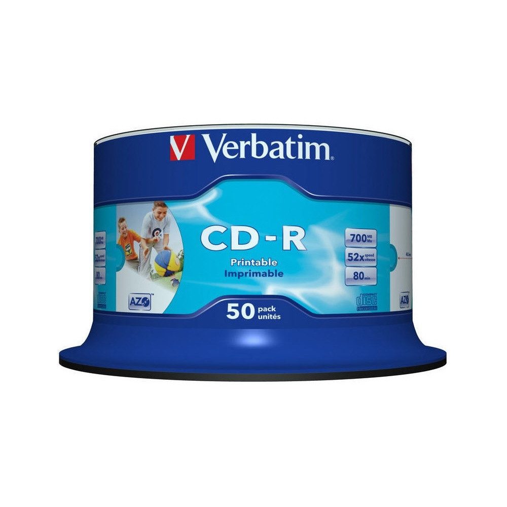 Verbatim CD-Rohling Verbatim CD-R AZO 52x 700MB Wide Printable Rohlinge.
