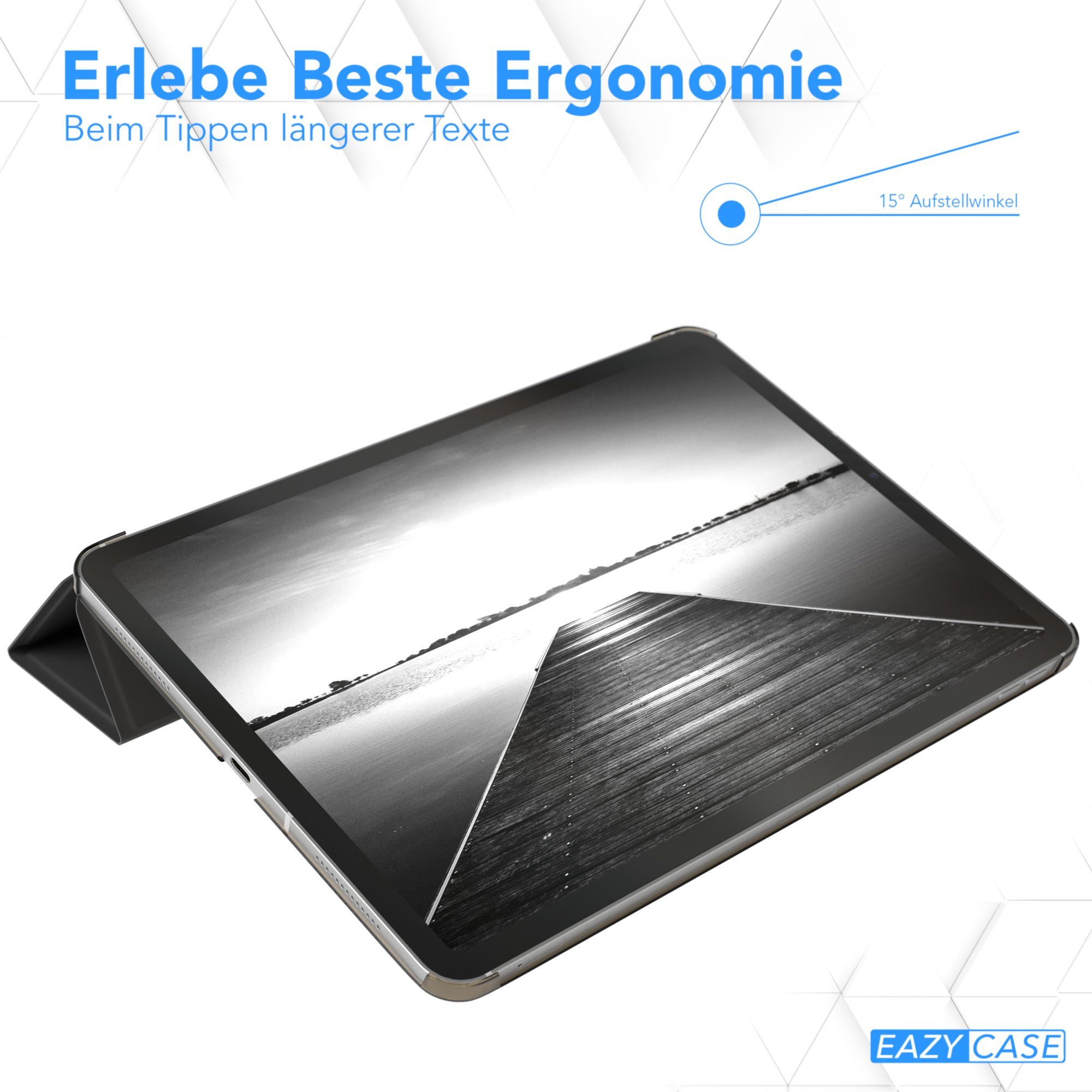 EAZY CASE Tablet-Hülle Smart Case für iPad Pro 11" 1. 2. 3. 4. Generation 11 Zoll, Hülle mit Standfunktion Tablet Klapphülle Anti-Kratz Tasche Schwarz – Bild 5 von 5