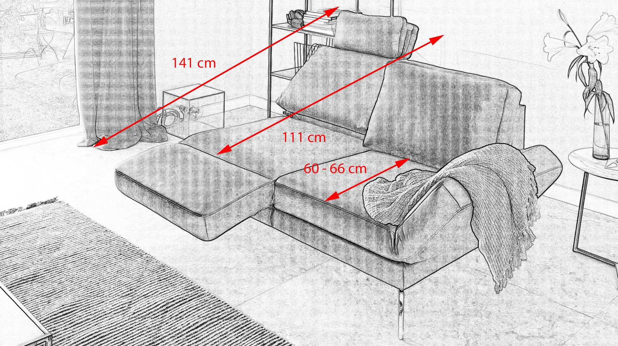 KAWOLA 2-Sitzer Sofa hellgrau HURRICANE, Leder Farben verschiedene