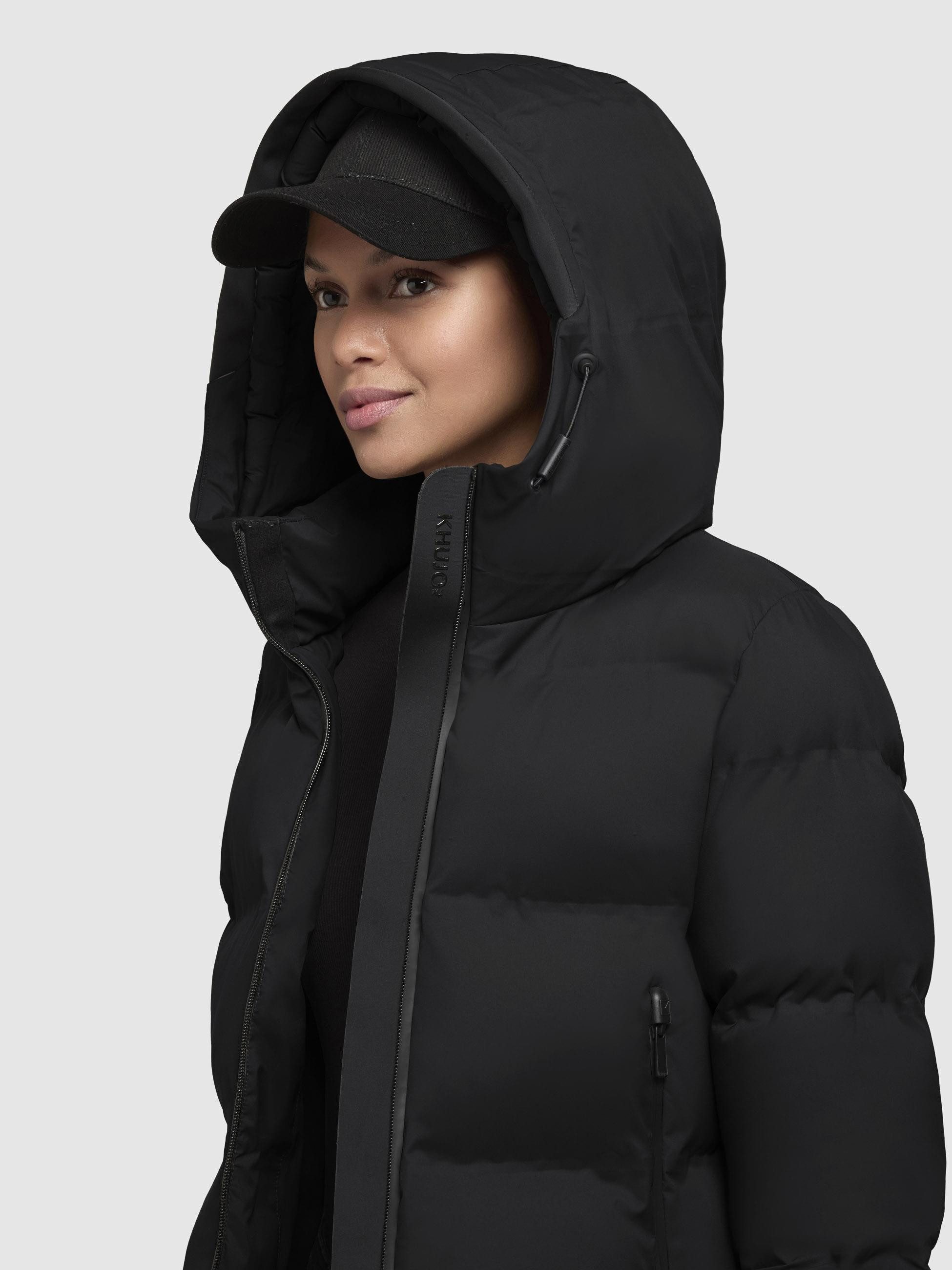 khujo Winterjacke Liev-YM Warme gesteppte Damen Kapuzenjacke