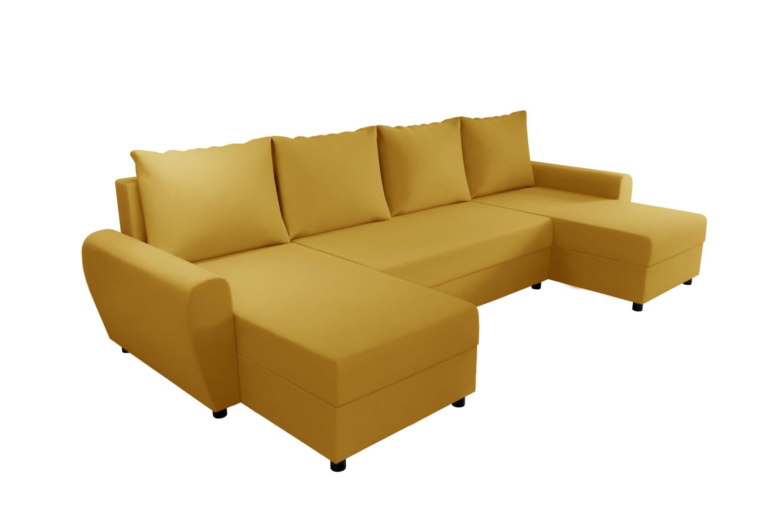 Eckcouch, Wohnlandschaft Arlen, mit Bettfunktion, mit Sitzkomfort, Bettkasten, Design Stylefy Sofa, U-Form, Modern