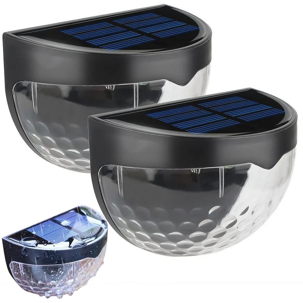 VERK GROUP LED Solarleuchte 2er Set LED Solar Wandleuchten IP65 Warmweiß Außenleuchten, LED fest integriert, Solarbetrieb, Dämmerungssensor