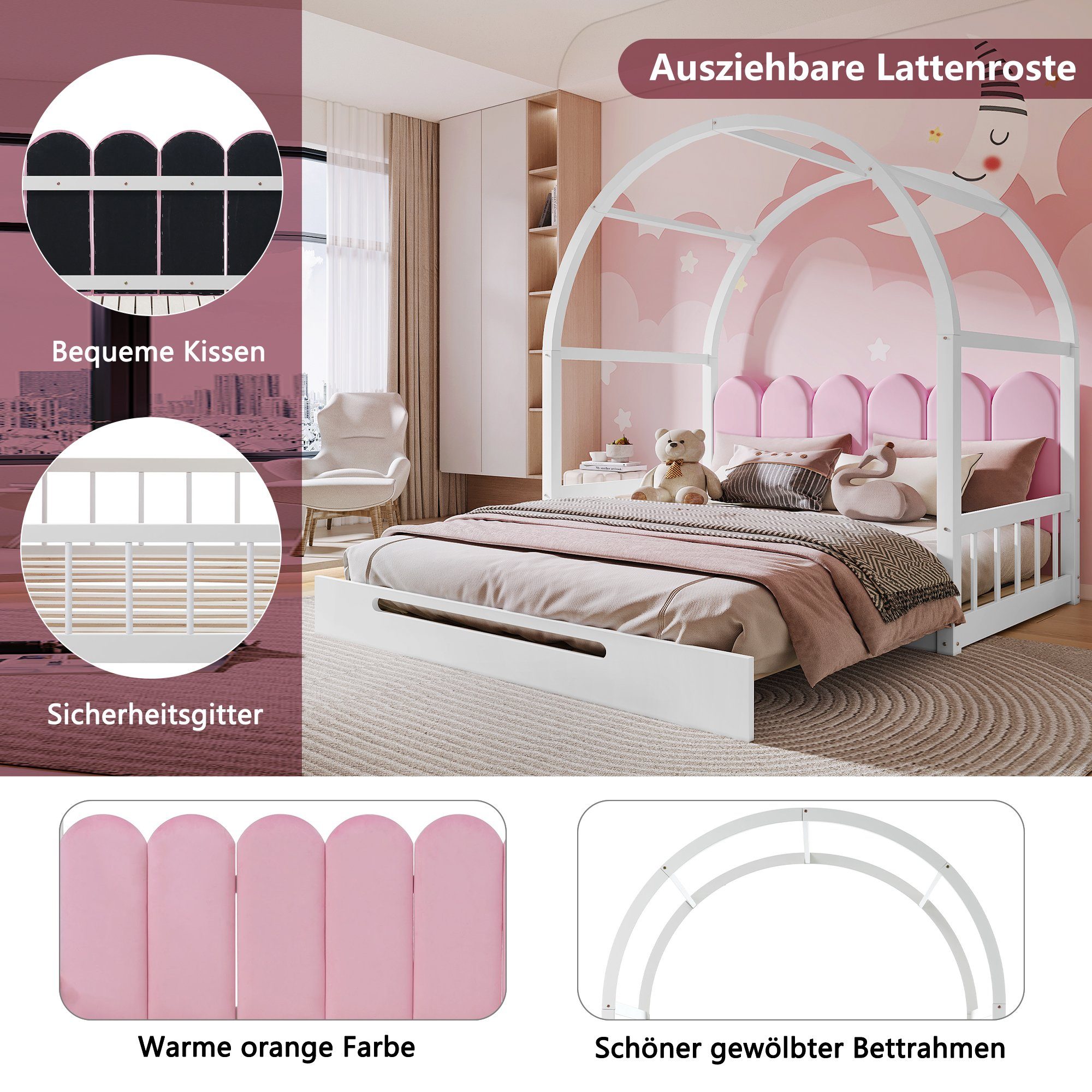 REDOM Bett Gästebett, Doppelbett, Schiebebett, Kinderbett, günstig online kaufen