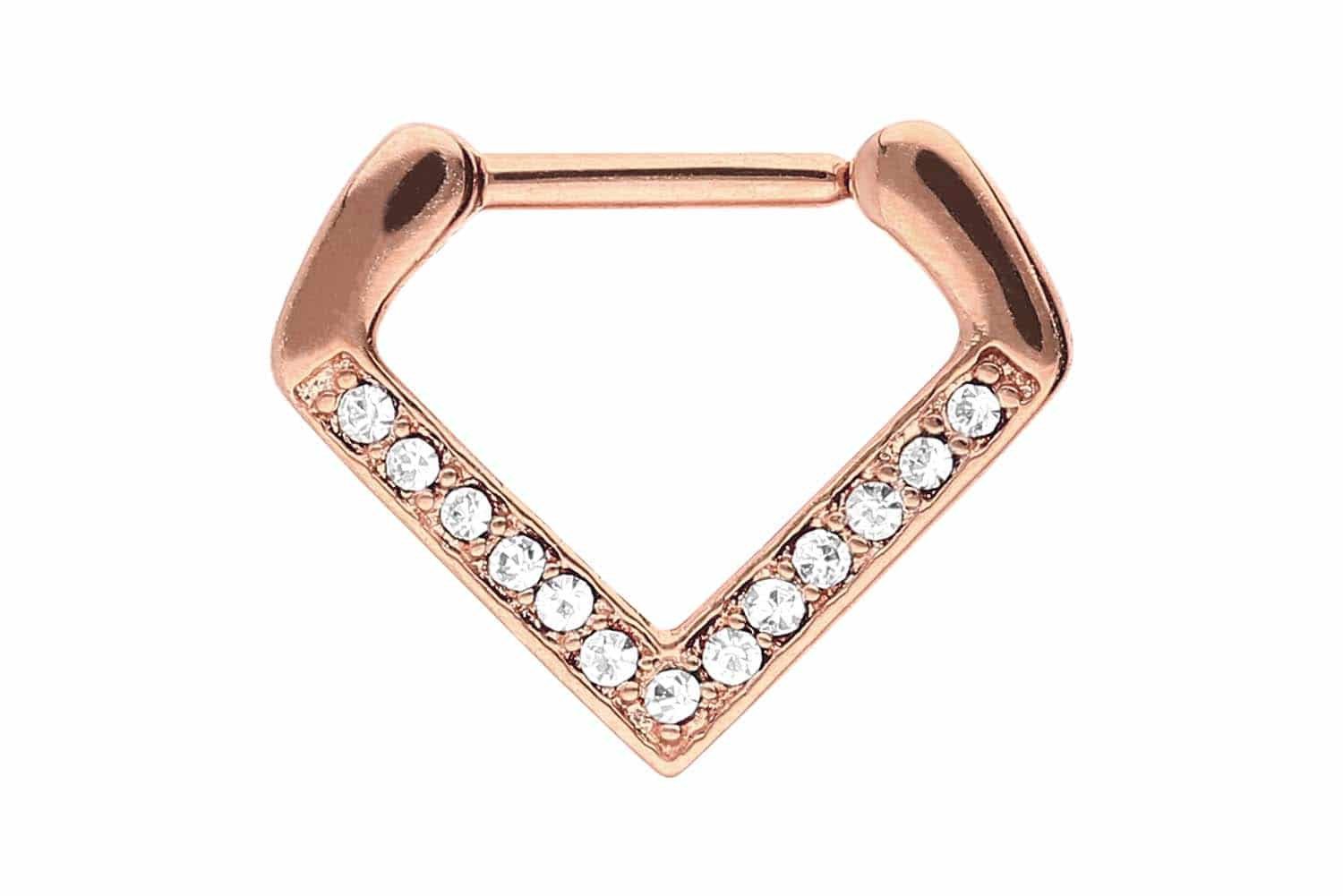 Nasenpiercing Chirurgenstahl Clicker KRISTALLE + V-Form Ohrpiercing Septum Nase