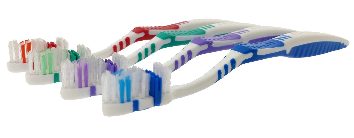 HundB Zahnbürste Zahnbürsten 4er Set farbig Erwachsene Mundpflege, Zahnpflege Zahnfleischpflege Mundhygiene