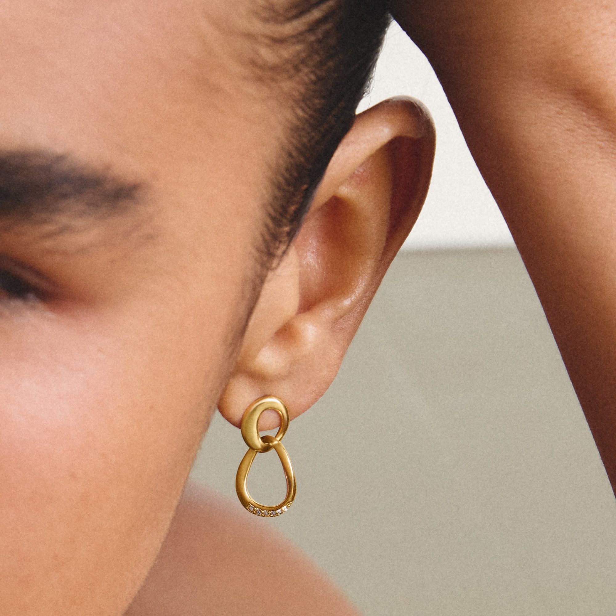 THOMAS SABO Paar Ohrstecker Together Ohrringe gelbgoldfarben, mit Zirkonia (synth)
