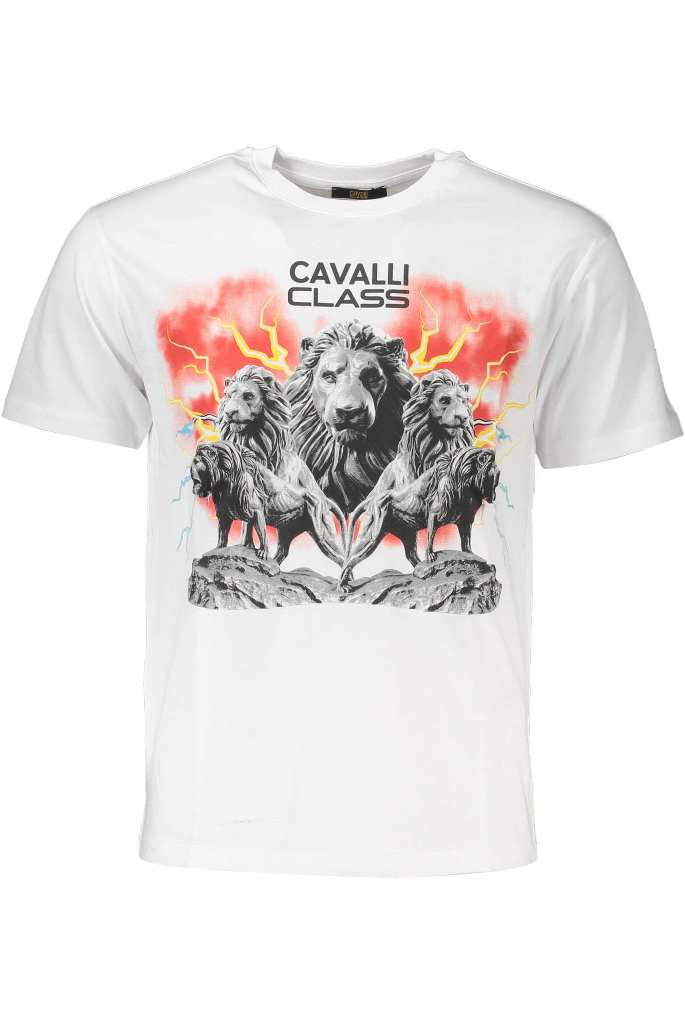 Cavalli Class T-Shirt Weißes Herren T-Shirt: Kurzarm, reguläre