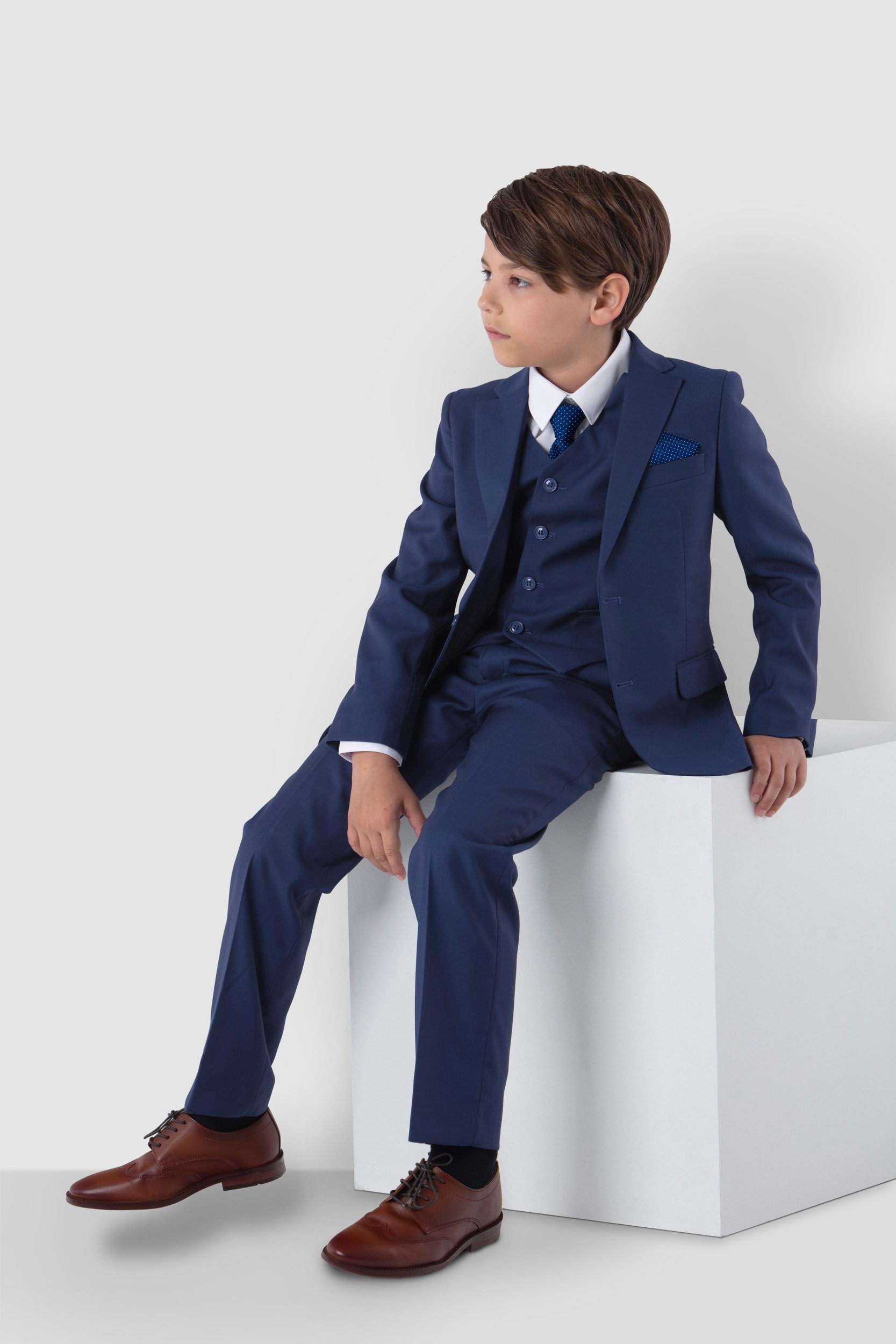 SANDER STELLAN Kinderanzug Jungenanzug Kommunionanzug blau festlich, elegant