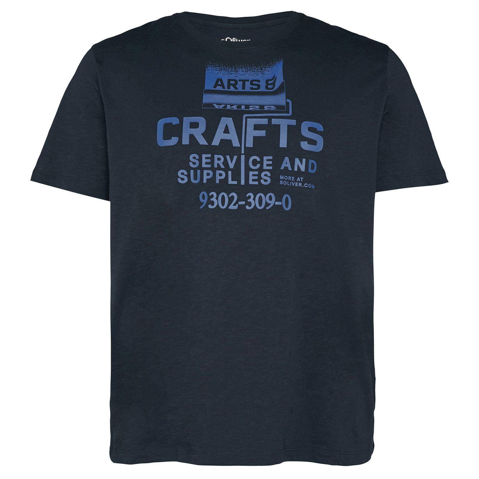 s.Oliver Rundhalsshirt s.Oliver T-Shirt navy Übergrößen günstig online kaufen