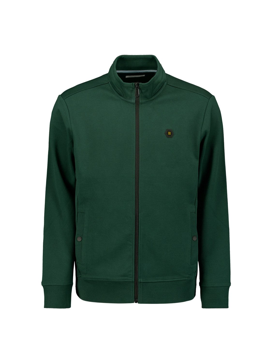 NO EXCESS Sweater No Excess Weste mit Twill-Jacquard und Reißverschluss