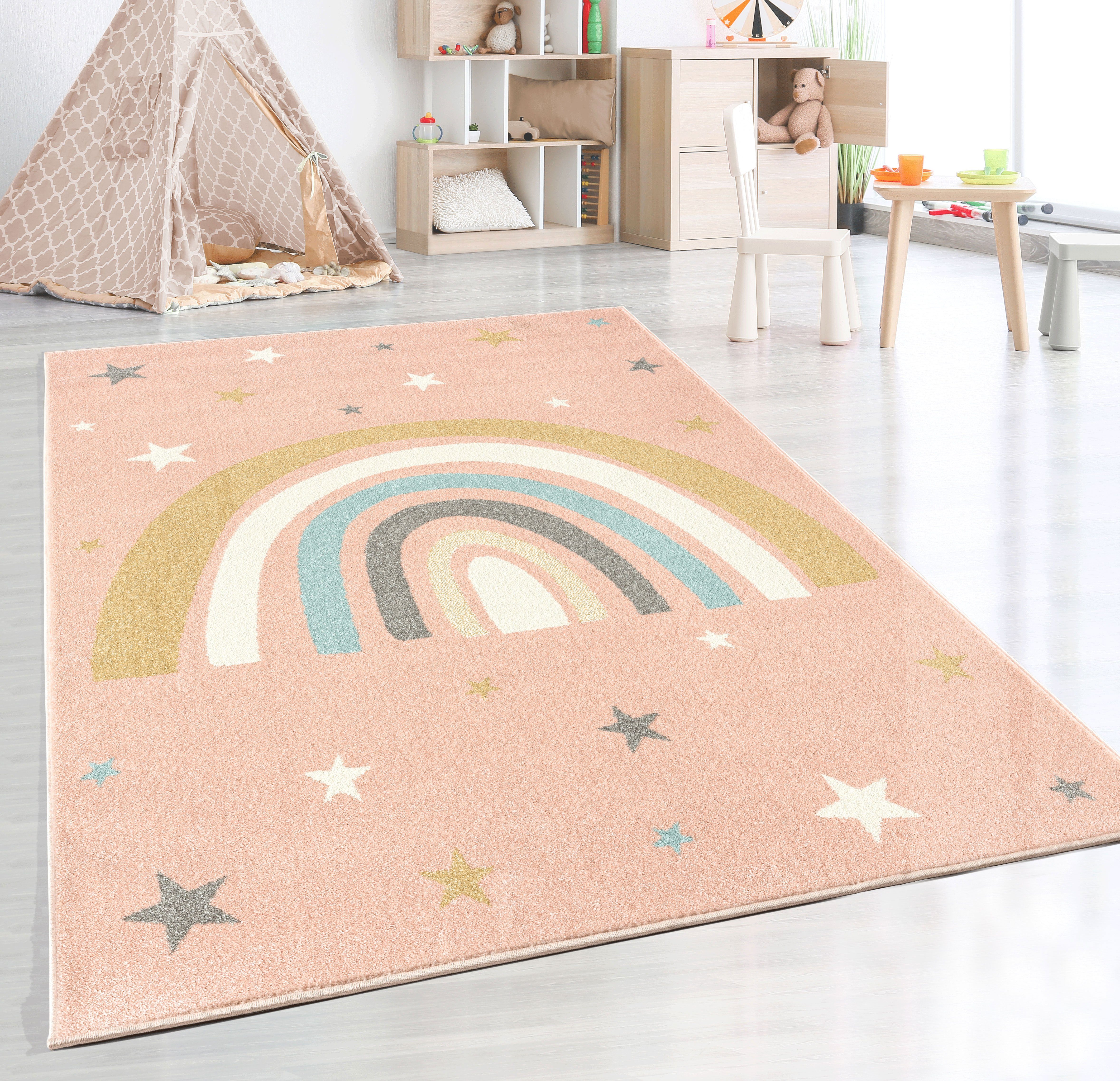 Teppich Beat Kids Moderner Weicher Kinderteppich, Regenbogen, the carpet, Rechteck, Höhe: 9 mm, Pflegeleicht, Farbecht, Kindergerecht, Hochwertig