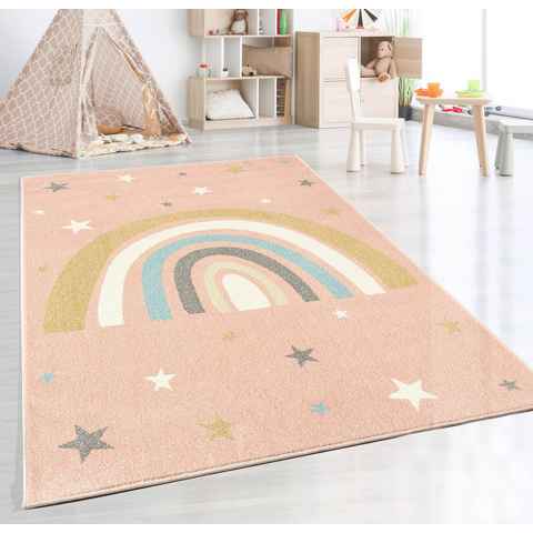 Teppich Beat Kids Moderner Weicher Kinderteppich, Regenbogen, the carpet, Rechteck, Höhe: 9 mm, Pflegeleicht, Farbecht, Kindergerecht, Hochwertig