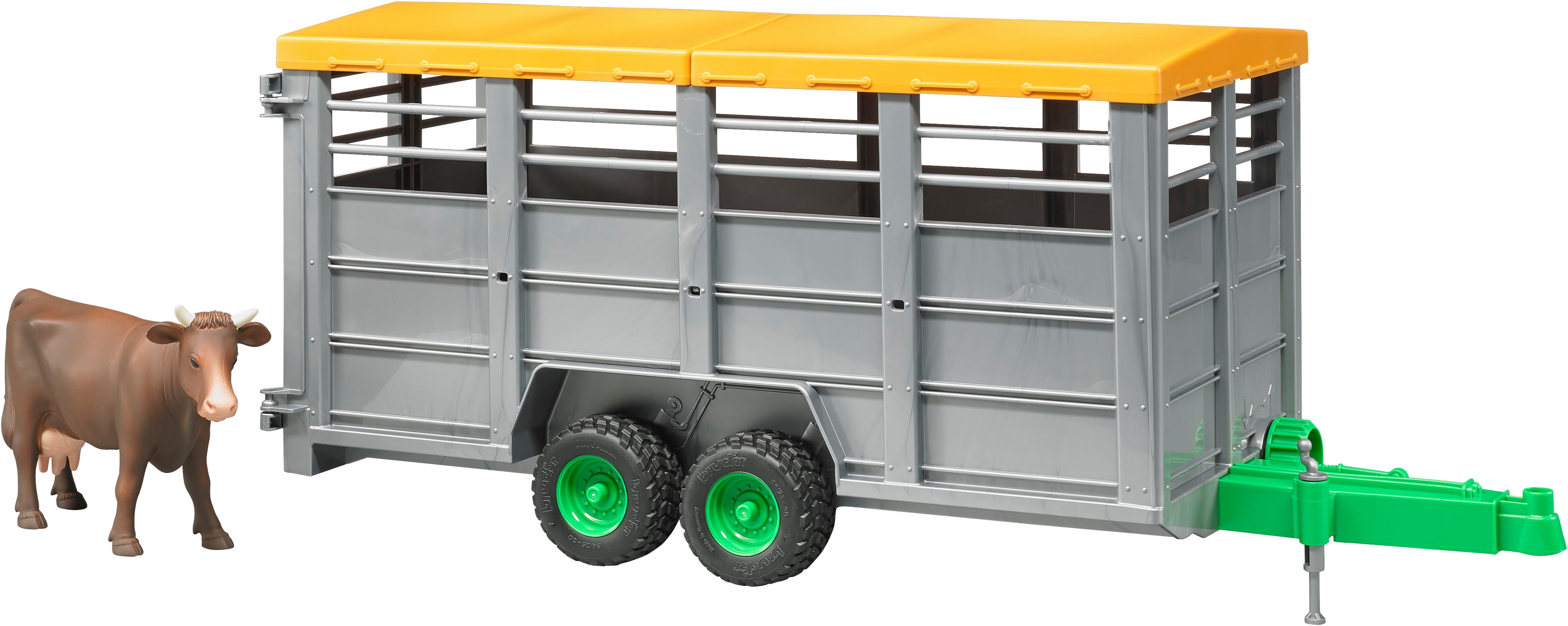 Bruder® Spielfahrzeug-Anhänger Viehtransportanhänger mit 1 Kuh (02227), Mad günstig online kaufen