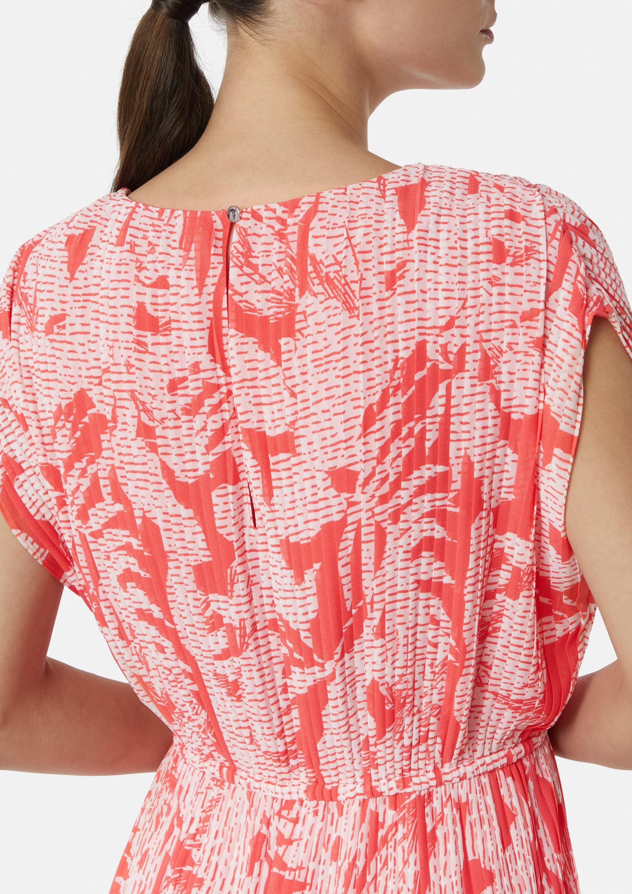 comma Jumpsuit Overall Gemusterter Plissee-Overall mit Bindedetail