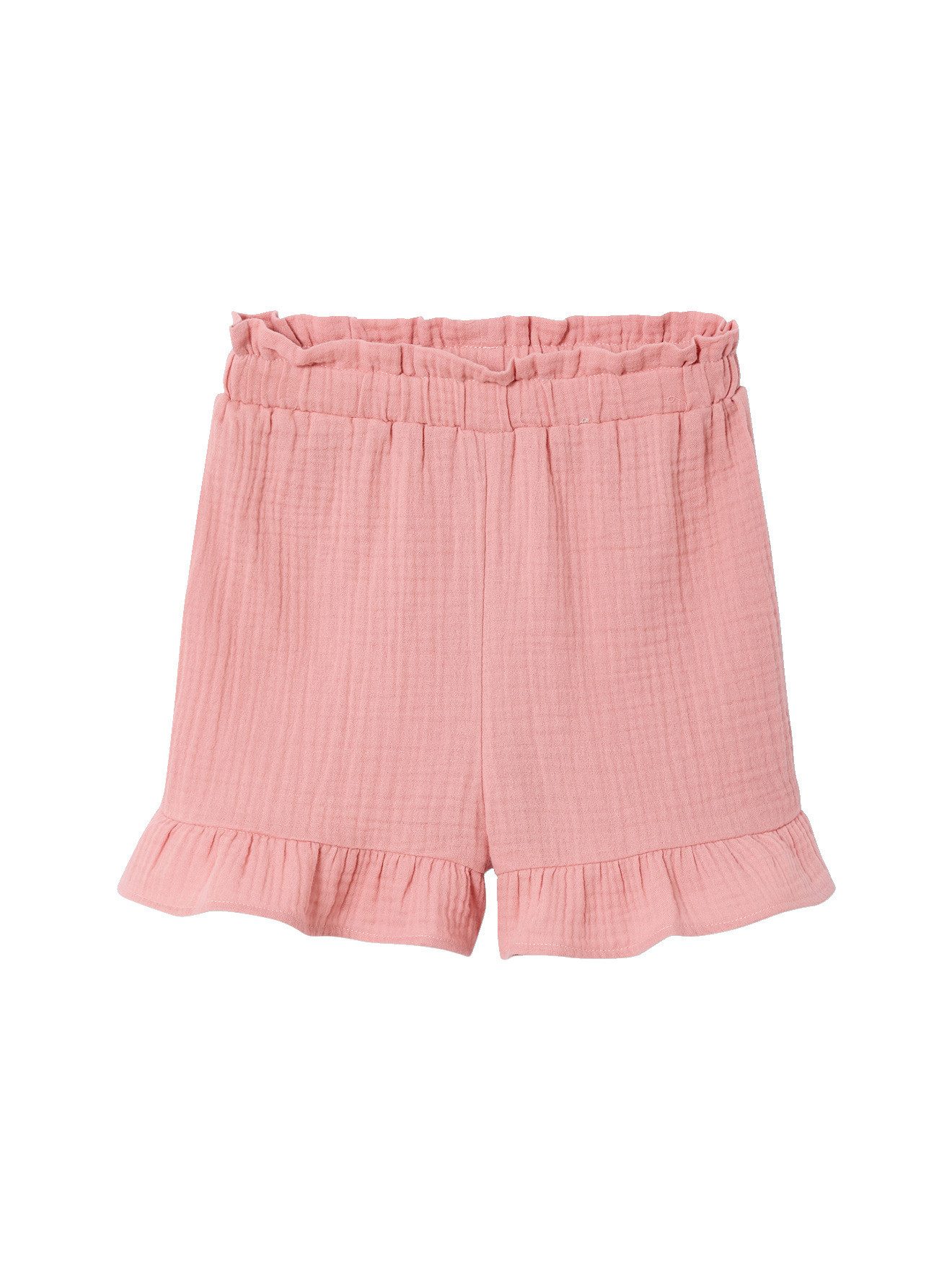 vertbaudet Kleid & Hose Set aus T-Shirt und Shorts für Mädchen Karree-Ausschnitt, Baumwoll-Musselin