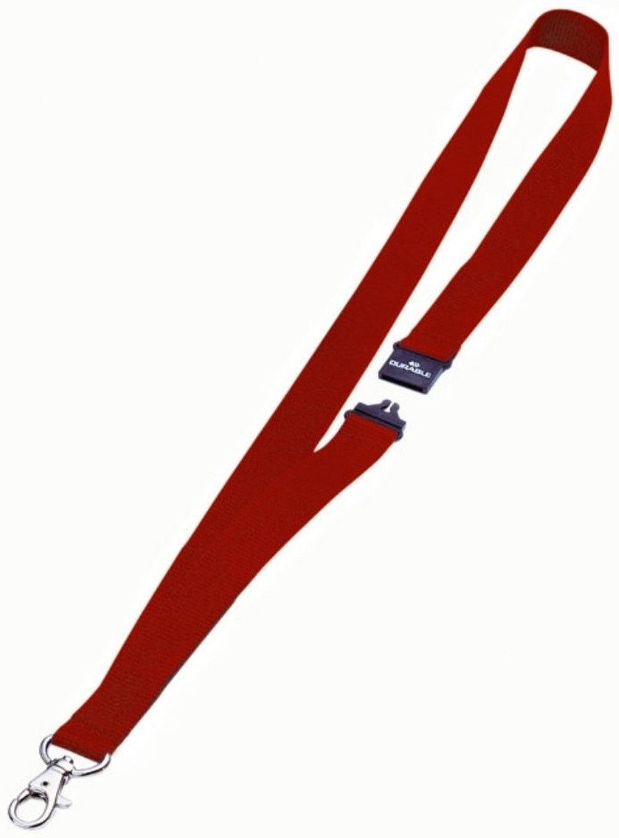 DURABLE Hinweisschild Textilband 20mm mit Karabiner 44cm rot VE=10 Stück