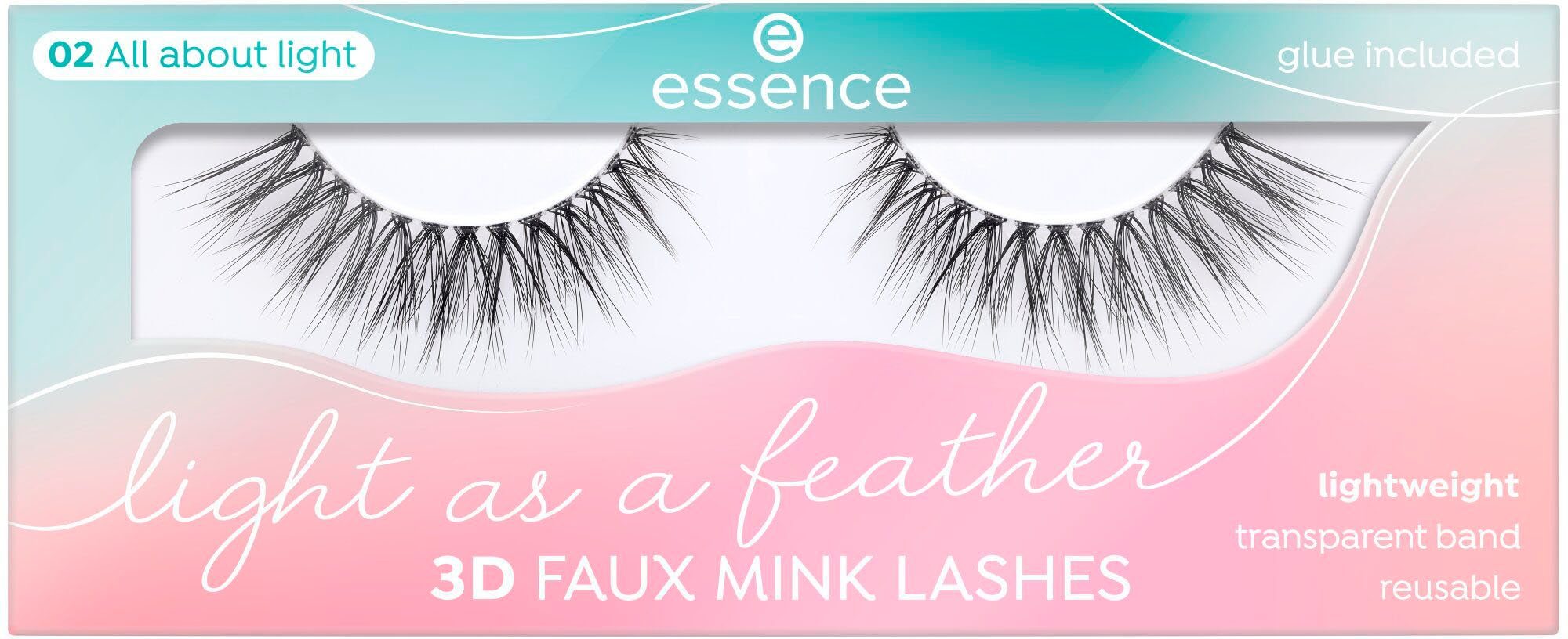 mink Light tlg. a Set, as faux 4 3D feather Bandwimpern lashes, Essence