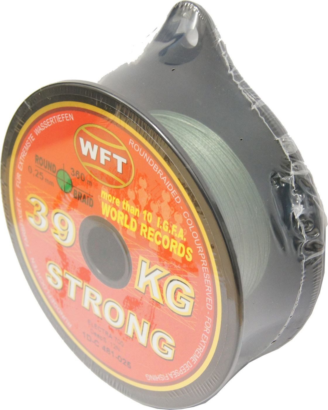 WFT Angelschnur WFT KG STRONG EXACT geflochtene Schnur 360m 0,25mm 39kg, (360-St)