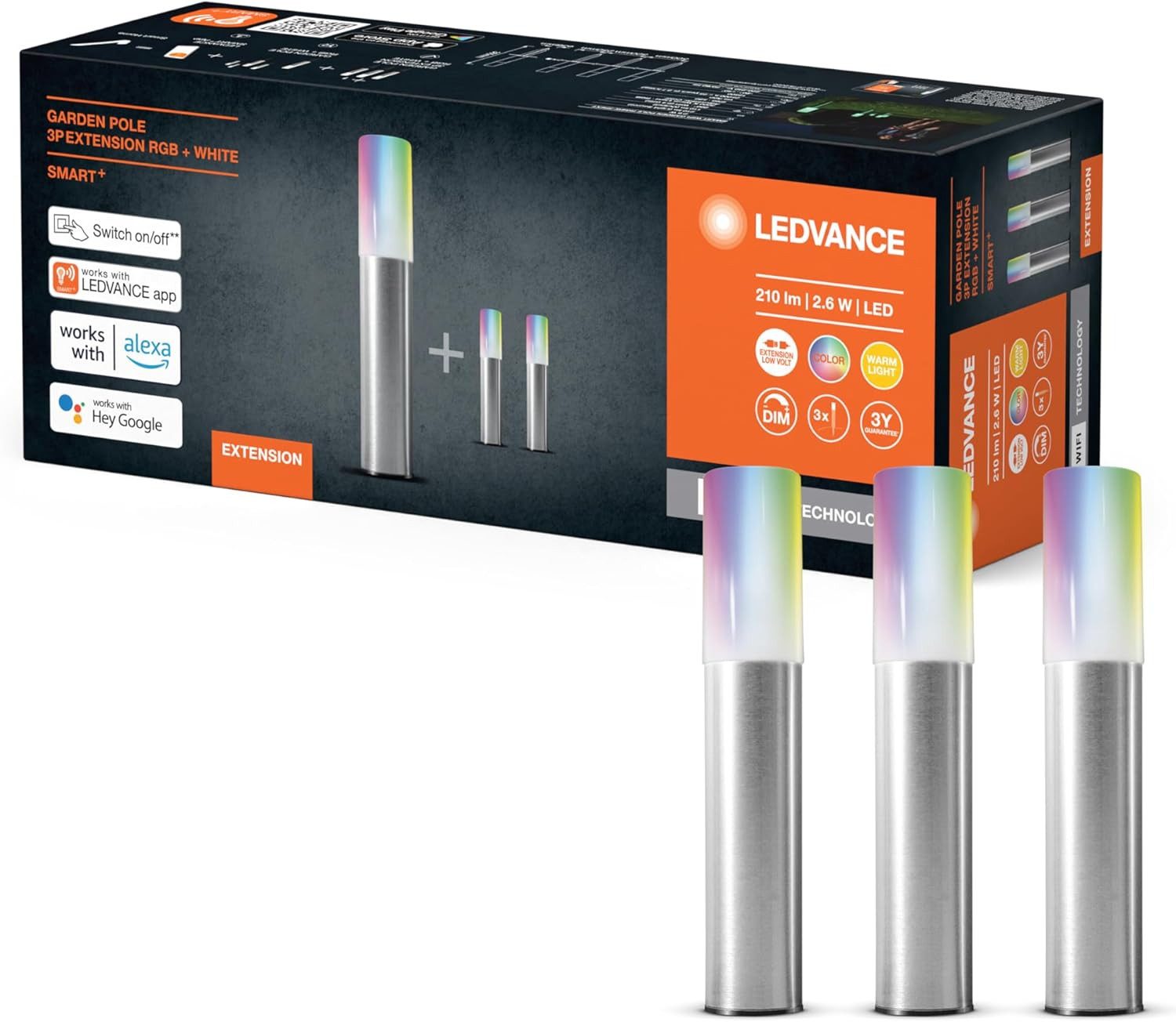 Ledvance LED Gartenleuchte Ledvance Smarte LED Gartenleuchte WiFi Erweiterungspaket 3 St. Außen