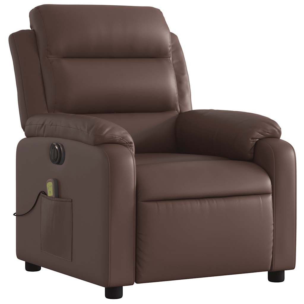 vidaXL Sessel Massagesessel Elektrisch Braun Kunstleder günstig online kaufen