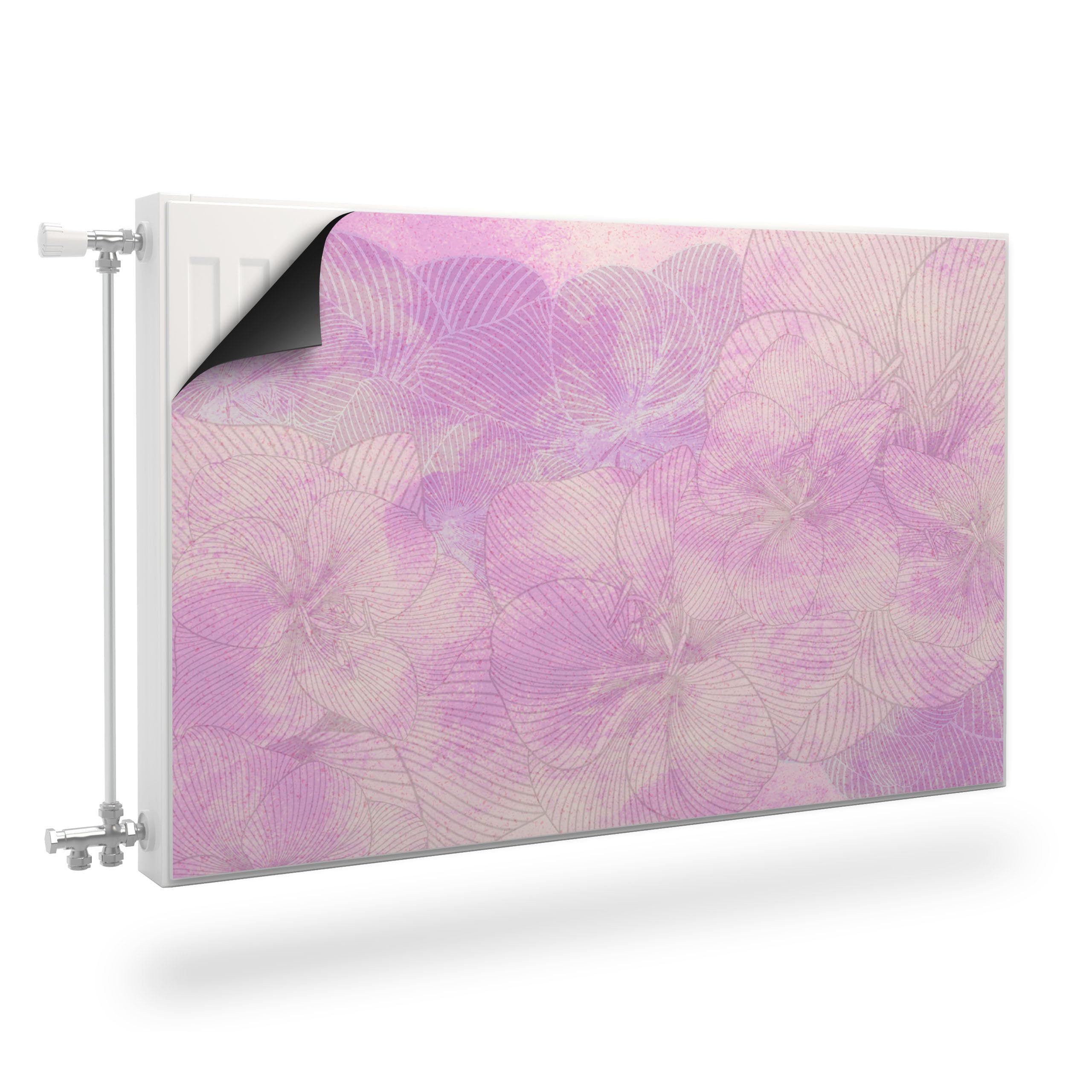 Muralo Magnetfolie Heizkörperverkleidung Blumen – Heizkörperabdeckung magnetisch, Blumen in Rosatönen – 80x60 cm, abriebfest, abwischbar