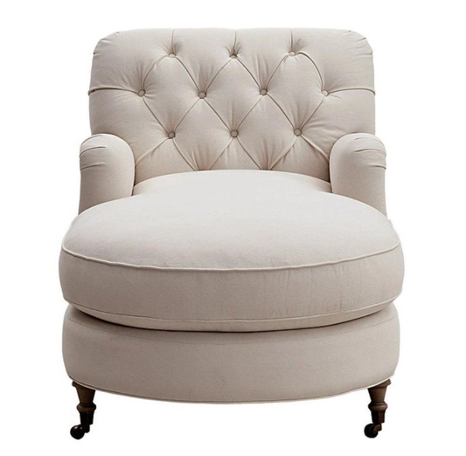 Xlmoebel Relaxliege Beige Chesterfield Chaiselongue Sofa für modernes Wohnzimmer, Relaxliege 1 Teile, Made in Europa