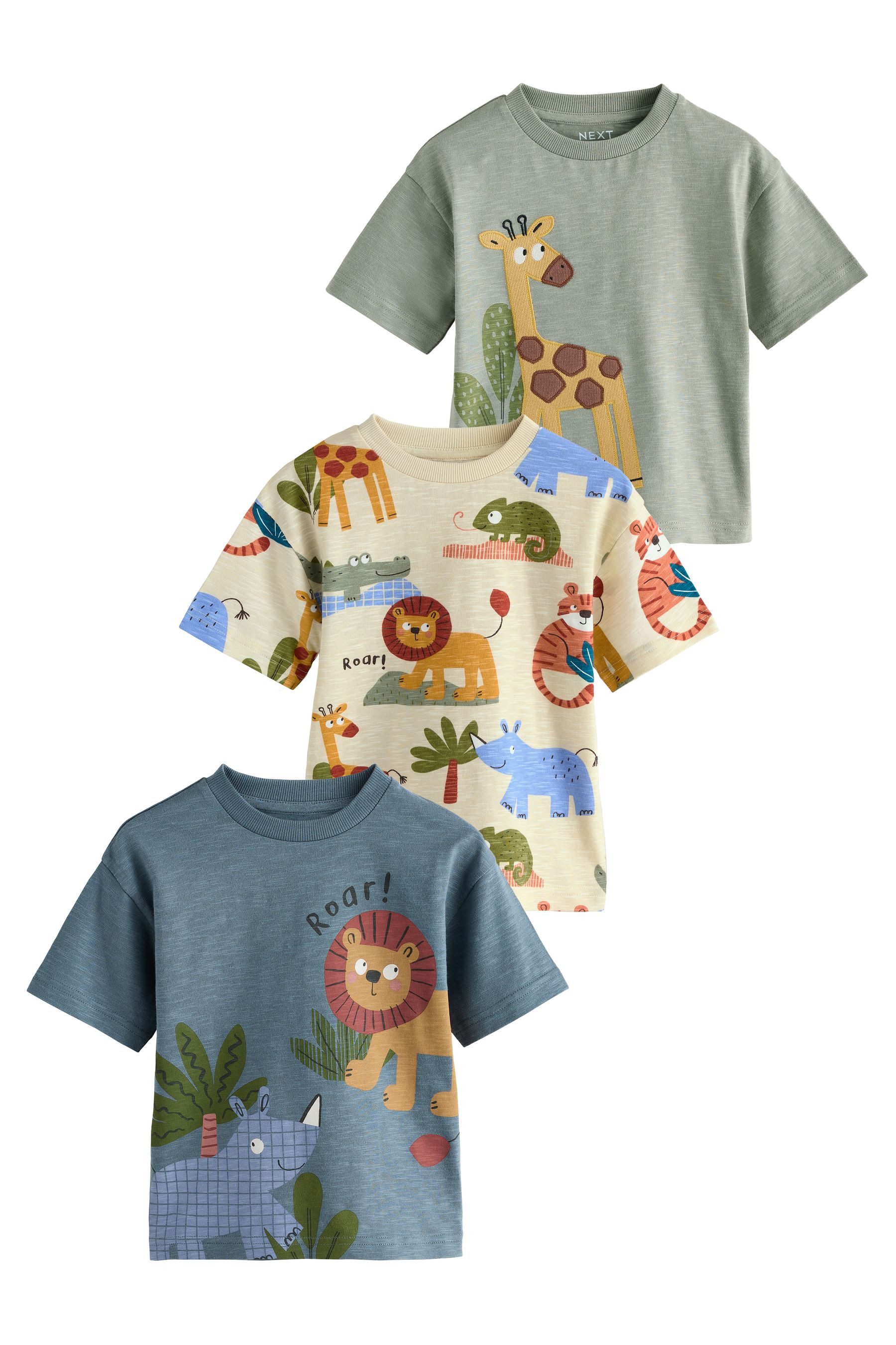 Next T-Shirt T-Shirts mit Applikation, 3er-Pack (3-tlg)