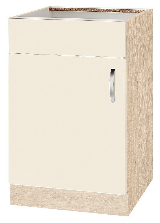 wiho Küchen Spülenschrank Flexi Breite 50 cm Vanille-Eichefb.