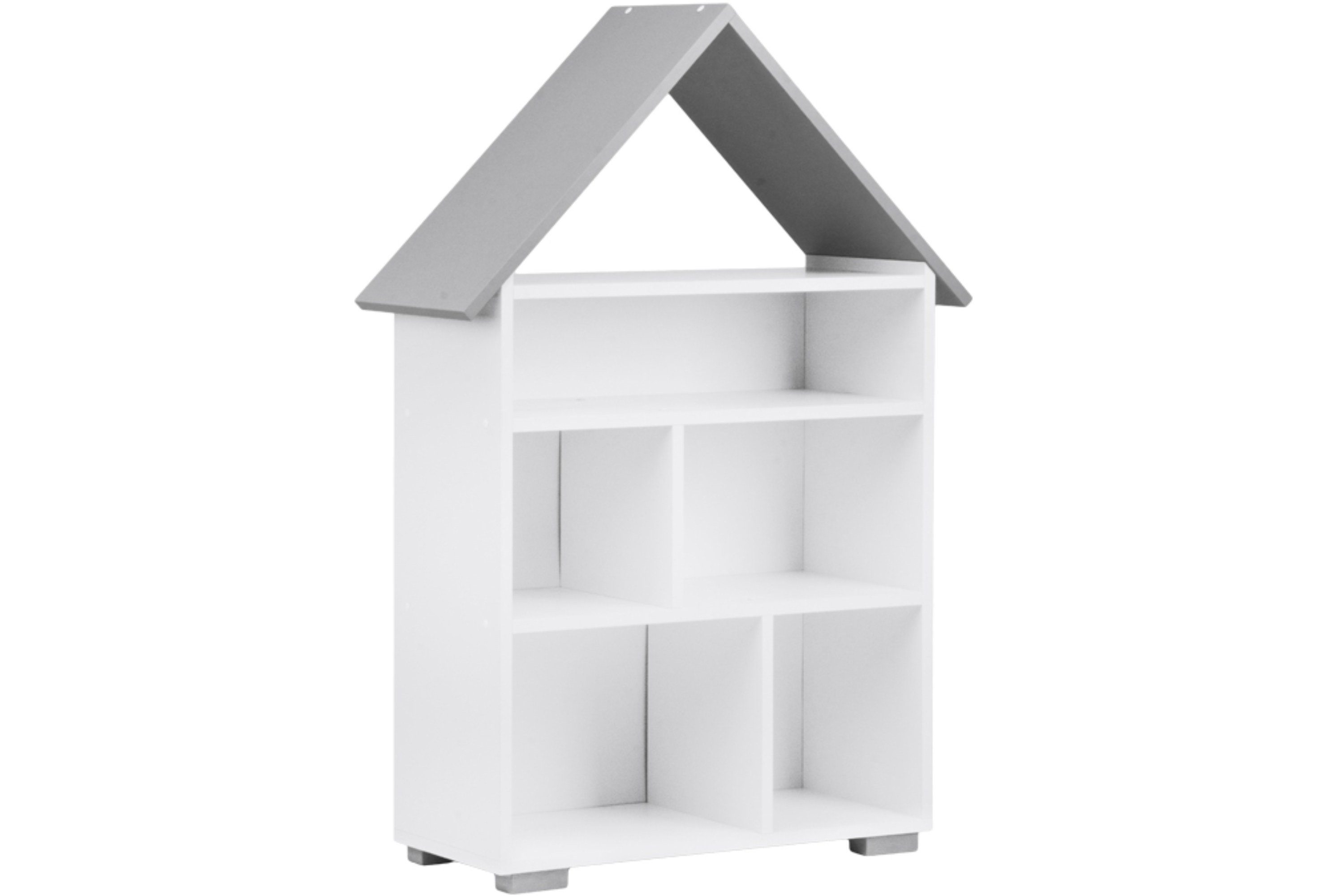 KONSIMO® Standregal PABIS Kinderregal Bücherregal Hausform, geräumig, in Pastellfarben, ABS-Kanten