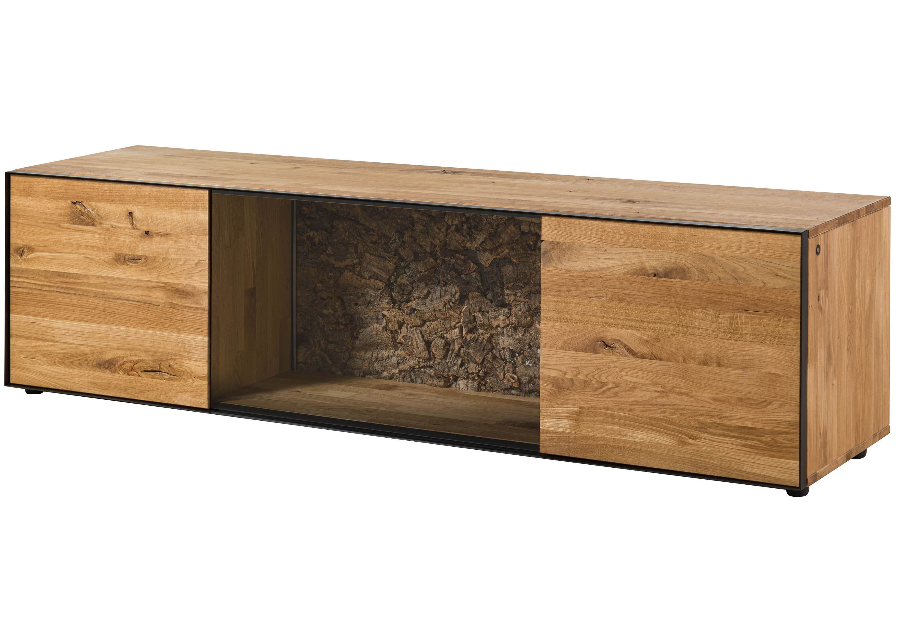 Massivmoebel24 Lowboard STARNBERG Wildeiche Massivholz natur (Massivholz teilmontiert 75 kg STARNBERG #11), Wildeiche 200x53x55 cm natur geölt