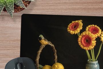 MuchoWow Gaming Mauspad Blumen - Sonnenblume - Zitrone (1-St), Mousepad mit Rutschfester Unterseite, Gaming, 40x40 cm, XXL, Großes