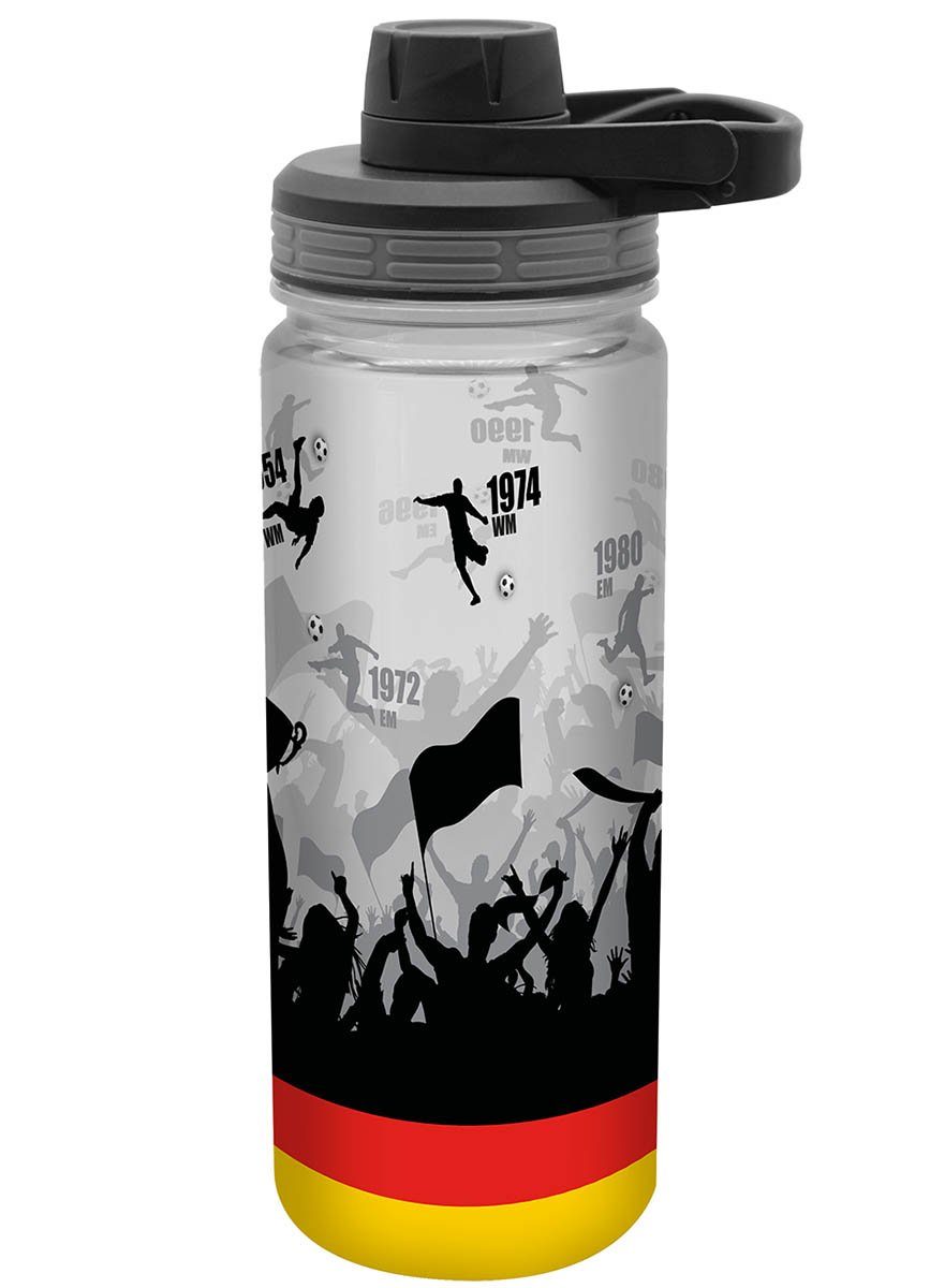 Geda Labels GmbH Trinkflasche Fußball Titel, Schwarz, 750 ml, hitzebeständig (150 Grad, - 20 Grad)