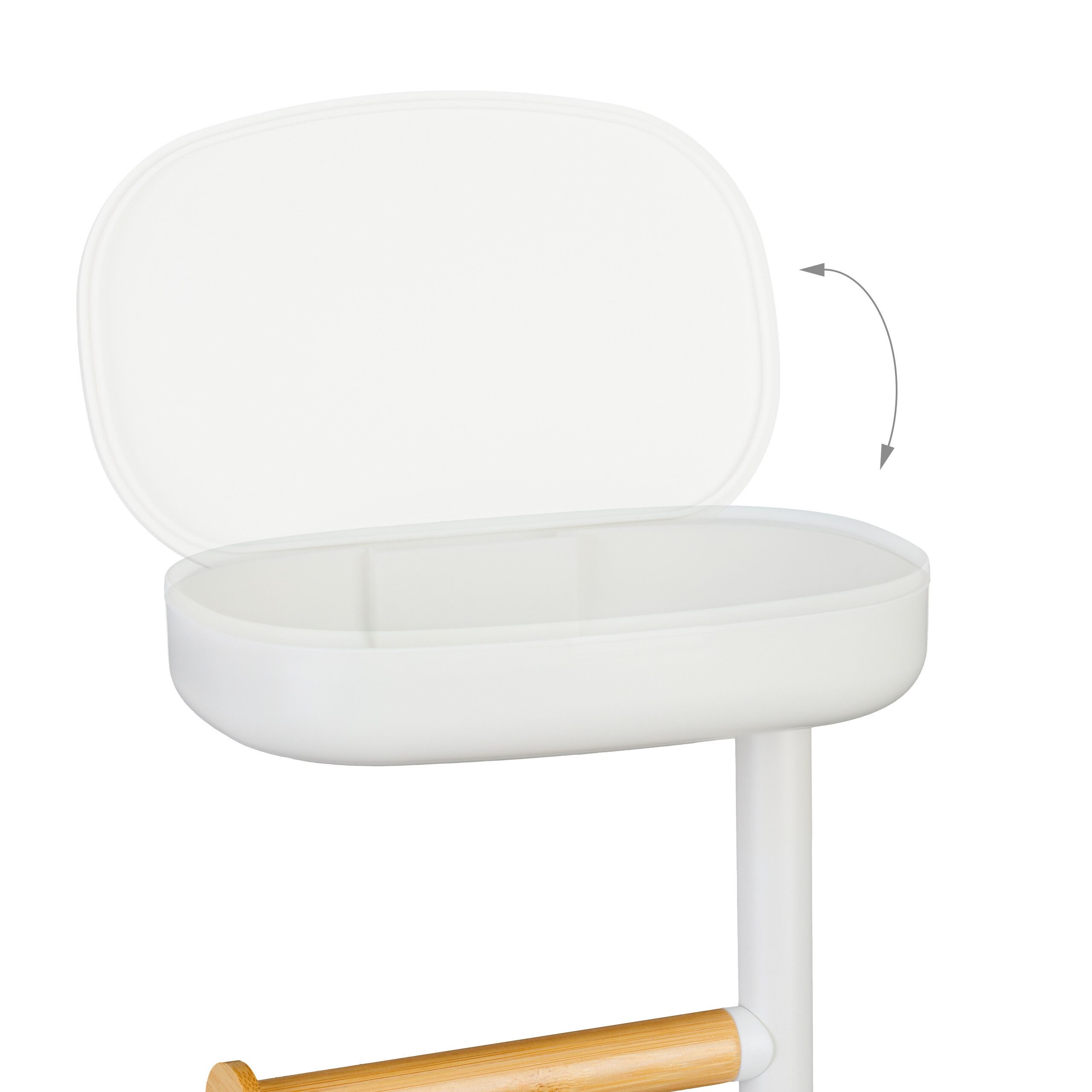 relaxdays Toiletten-Ersatzrollenhalter Toilettenpapierhalter mit Fach (1-St), weiß – Bild 5 von 5