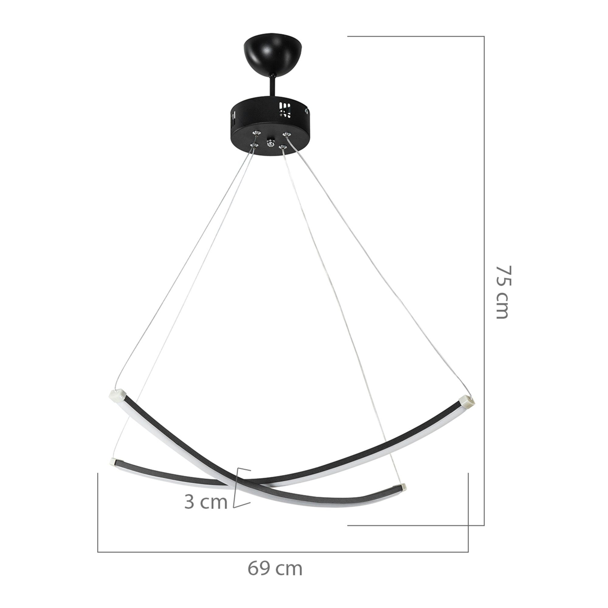 Schwarz/Weiß Pendelleuchte, Hängelampe, LED »Eastbourne« LED fest integriert, lux.pro 75x69cm,