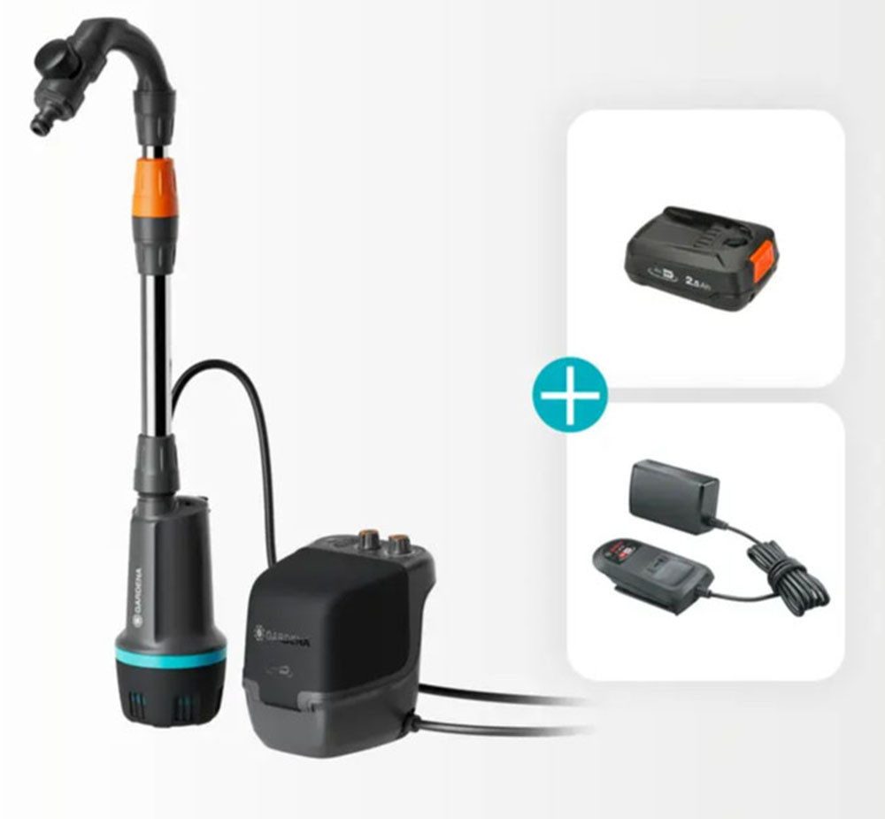 GARDENA Regenfasspumpe 2600 Comfort 18V P4A Ready-To-Use Set
