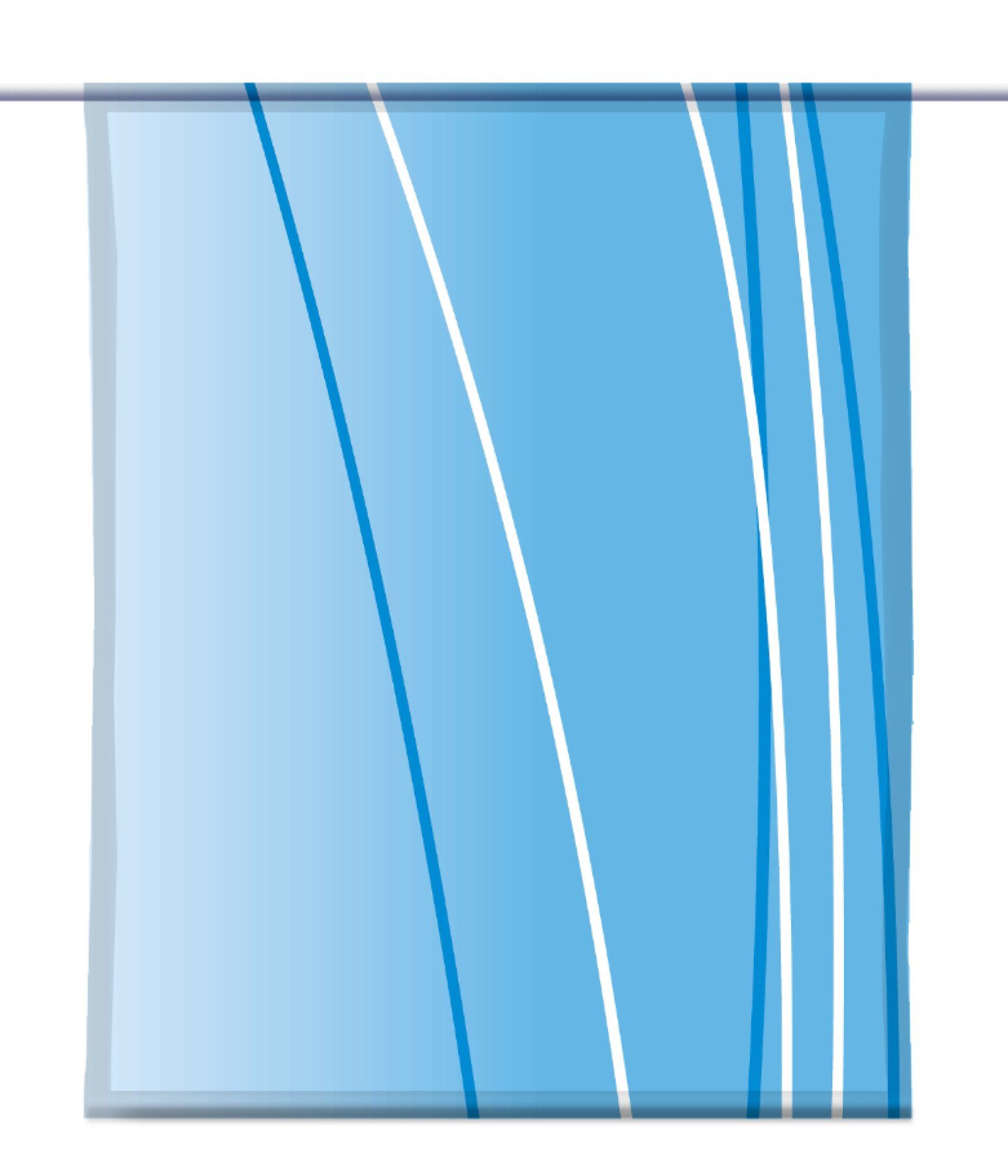 Scheibengardine Linea blue dark rechts - eckig B-line, gardinen-for-life Scheibenhänger