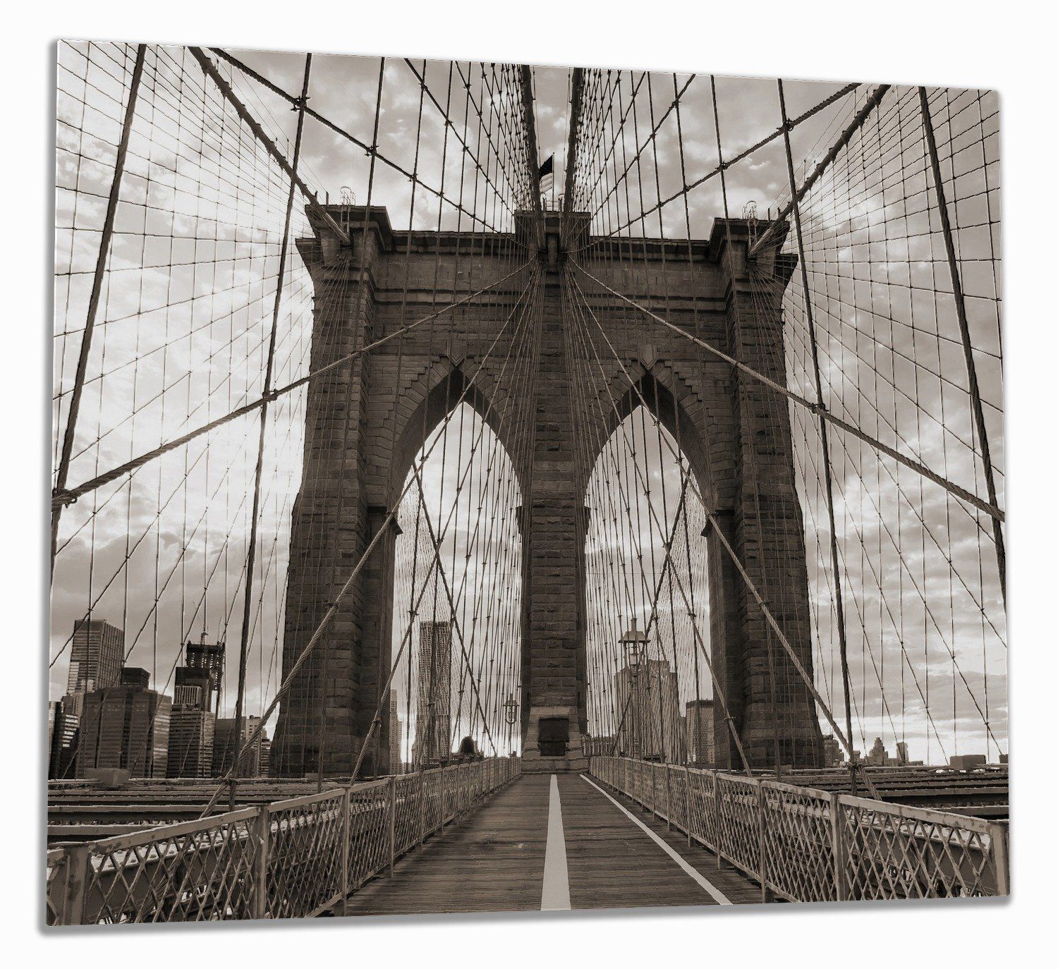 Wallario Herd-Abdeckplatte Brooklyn ESG-Sicherheitsglas, Noppen), (Glasplatte, 5mm inkl. Bridge New Größen York, 1 in verschiedene tlg