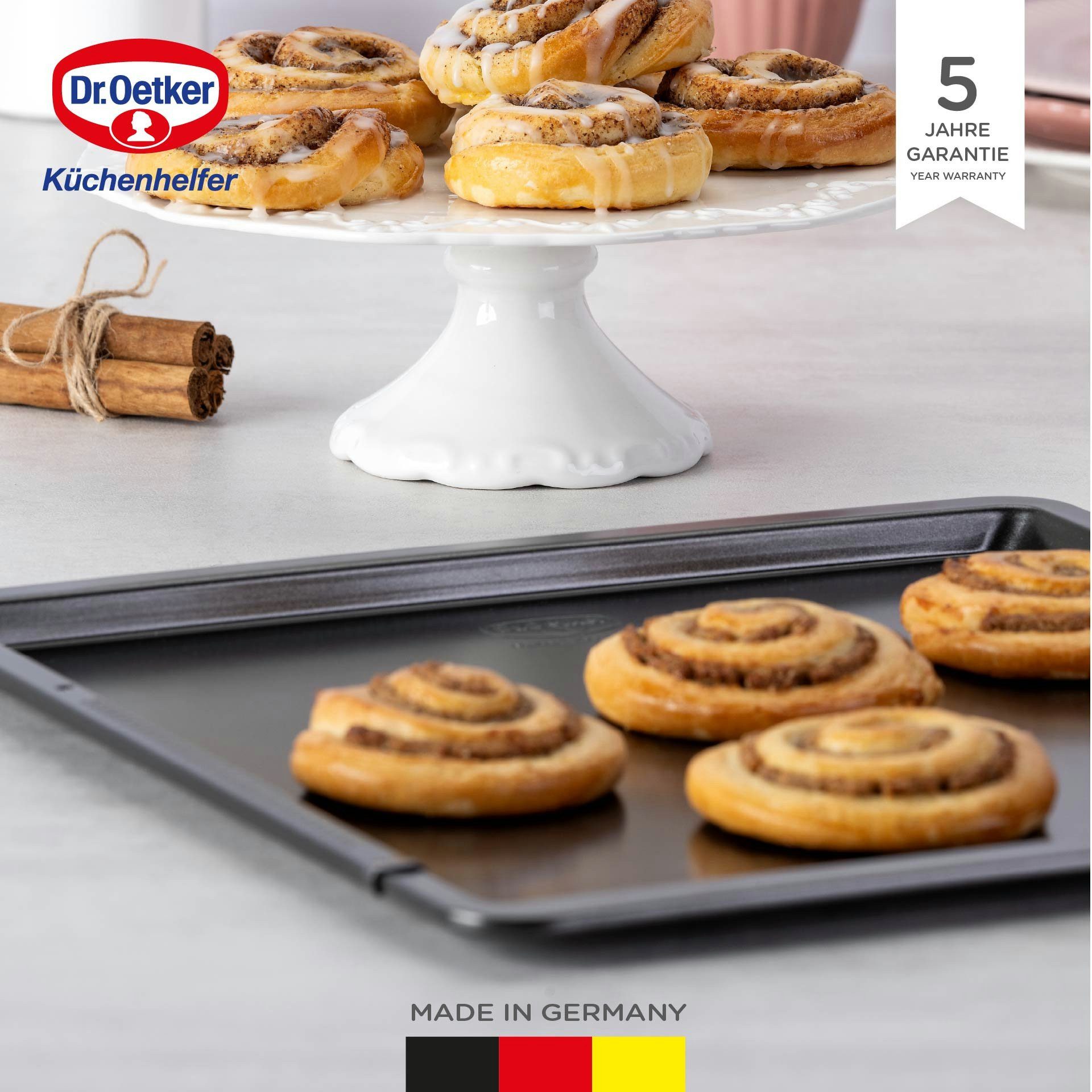 Dr. Oetker Küchenhelfer Backblech Back- und Plätzchenblech, ausziehbar – Classic, verstellbar, Antihaft