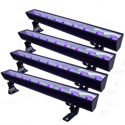 SATISFIRE Discolicht UV50LED BAR 4er Set - 9x3W Schwarzlicht Bar - Metallgehäuse schwenkbar