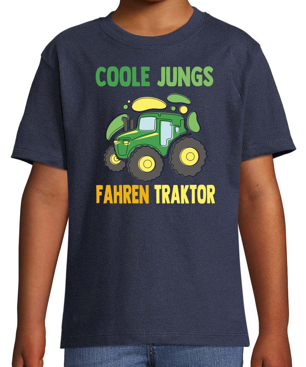 Youth Designz Coole Shirt Traktor Fahren Frontprint T-Shirt Kinder trendigen Jungs Navyblau mit