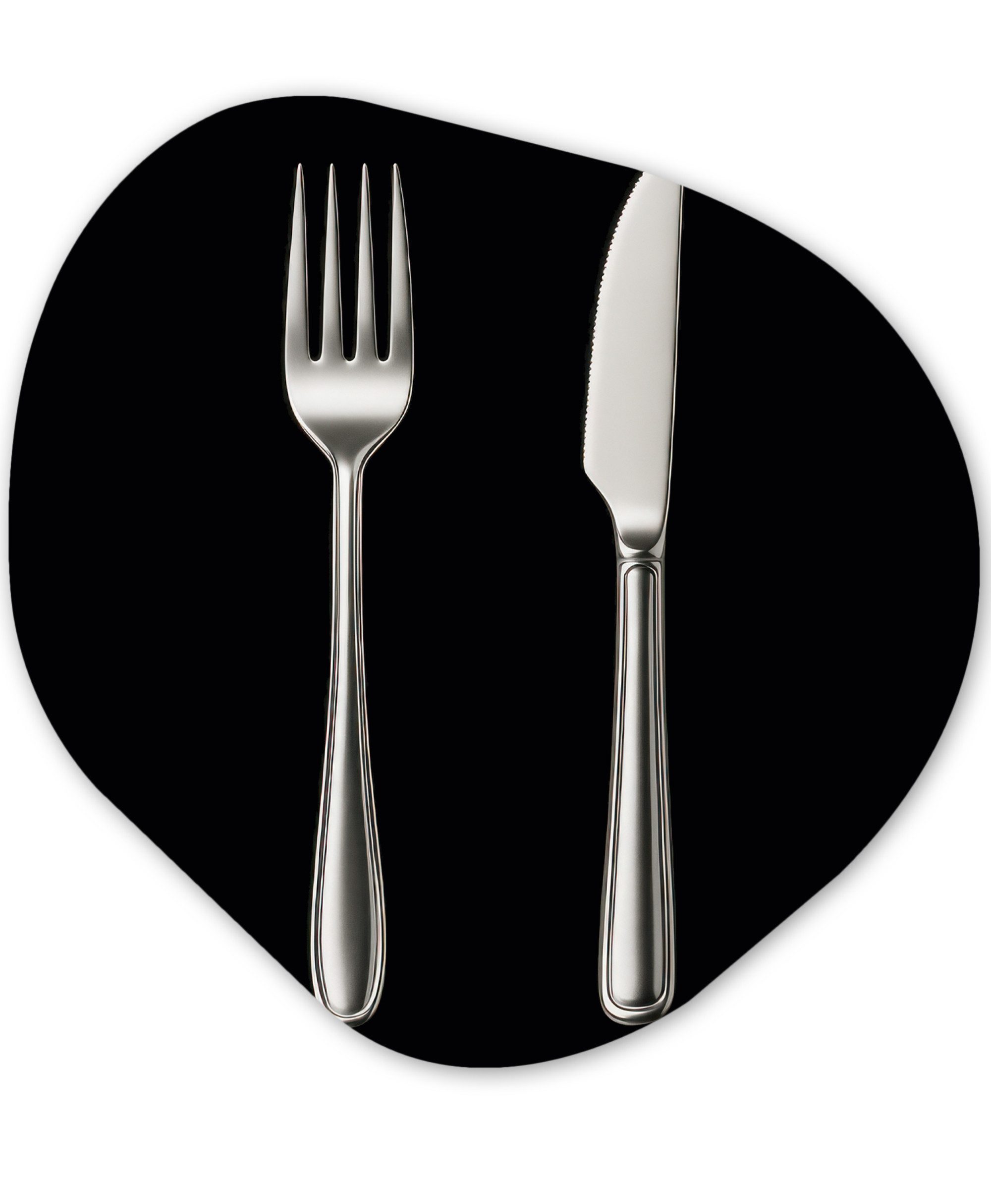 MuchoWow Gemälde Besteck - Klassisch - Elegant, Fotodruck (1 St), Wandbild Abstrakt, Wohnzimmer Schlafzimmer Wanddekoration, 40x40 cm