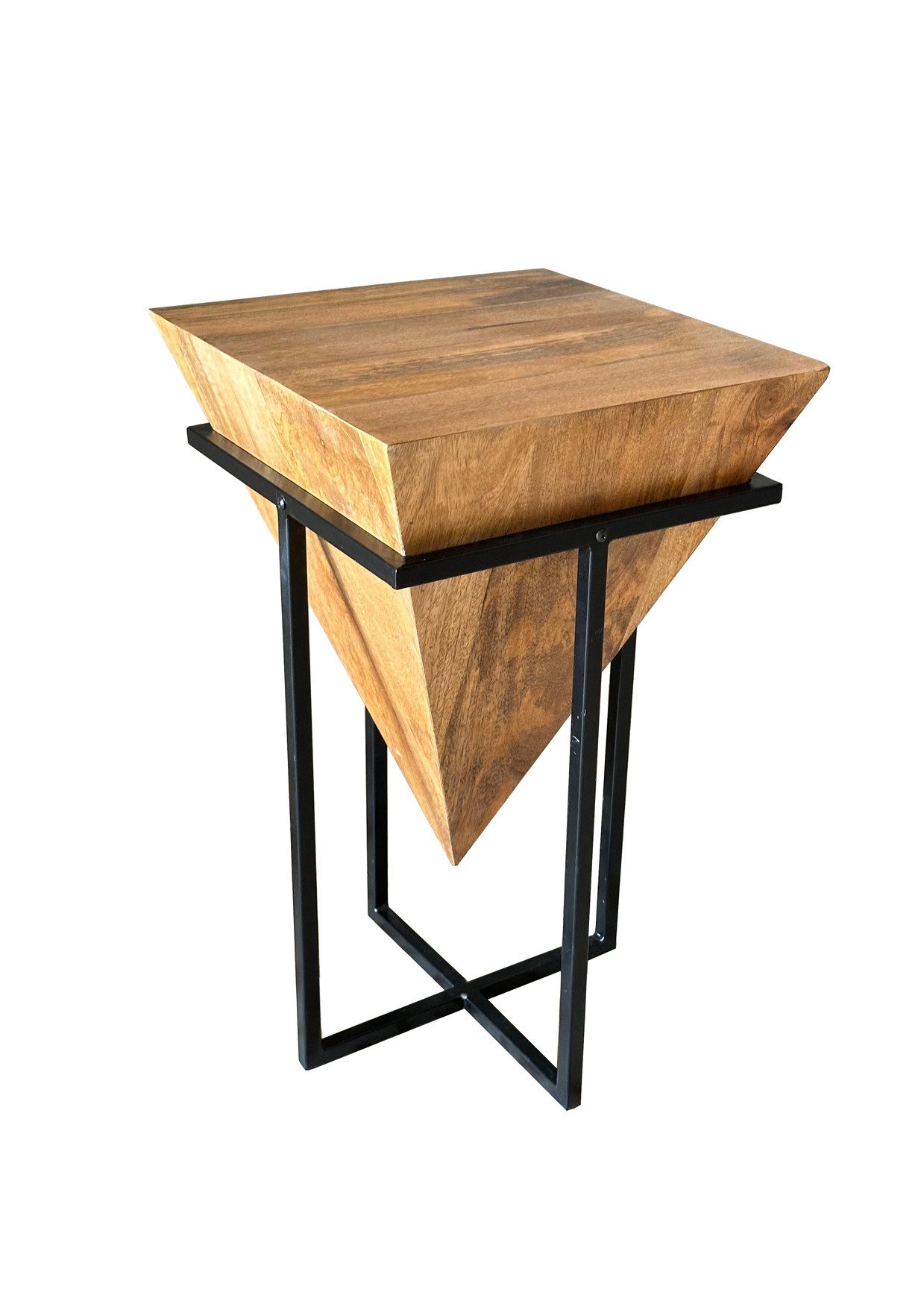 More2Home Beistelltisch DREIECK, Mangoholz, Metall schwarz günstig online kaufen