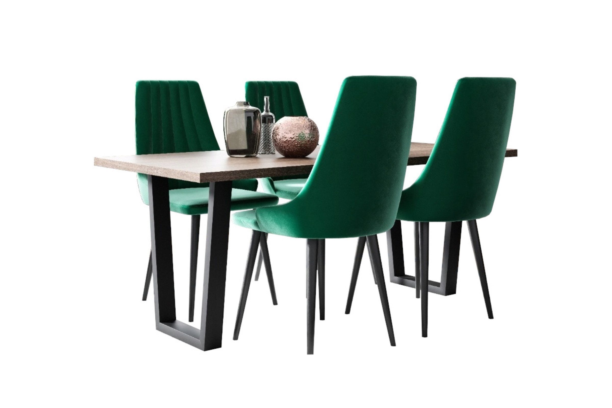 Stühle: Velour Dunklegrün M37