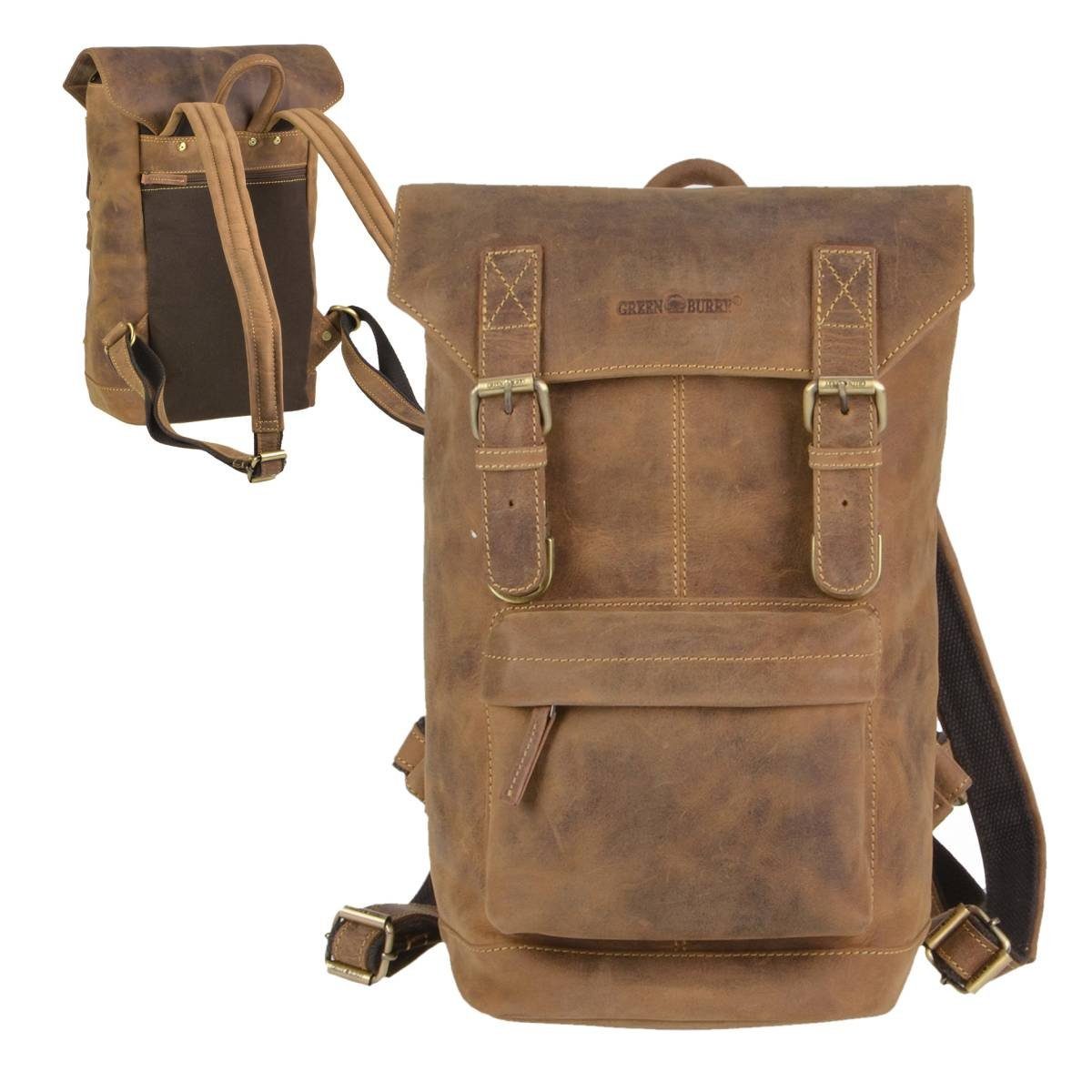 Greenburry Tagesrucksack Vintage, Rucksack, DayPack, BackPack, Leder