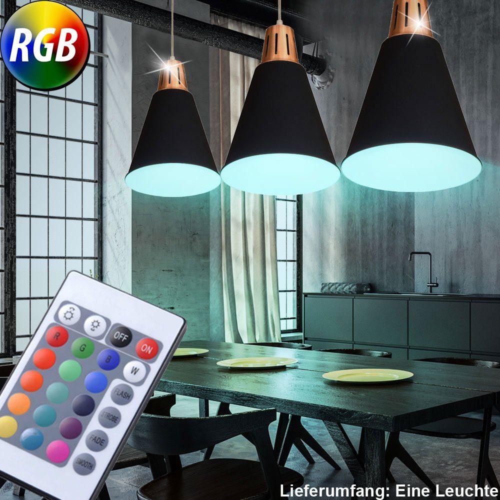 etc-shop LED Pendelleuchte, Leuchtmittel inklusive, Warmweiß, Farbwechsel, Pendel Strahler Hänge Decken Lampe Dimmer Fernbedienung IP20 im Set