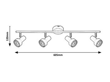 Rabalux LED Deckenspots "Konrad" 4-flammig, Metall, weiß, GU10, L110mm