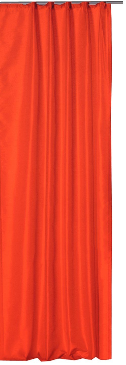 Polyester halbtransparent Kräuselband Kräuselband und 140x245cm halbtransparent, Dunkelorange St), Gardine Trend, Deko, Haus Optik Wildseiden Vorhang (1
