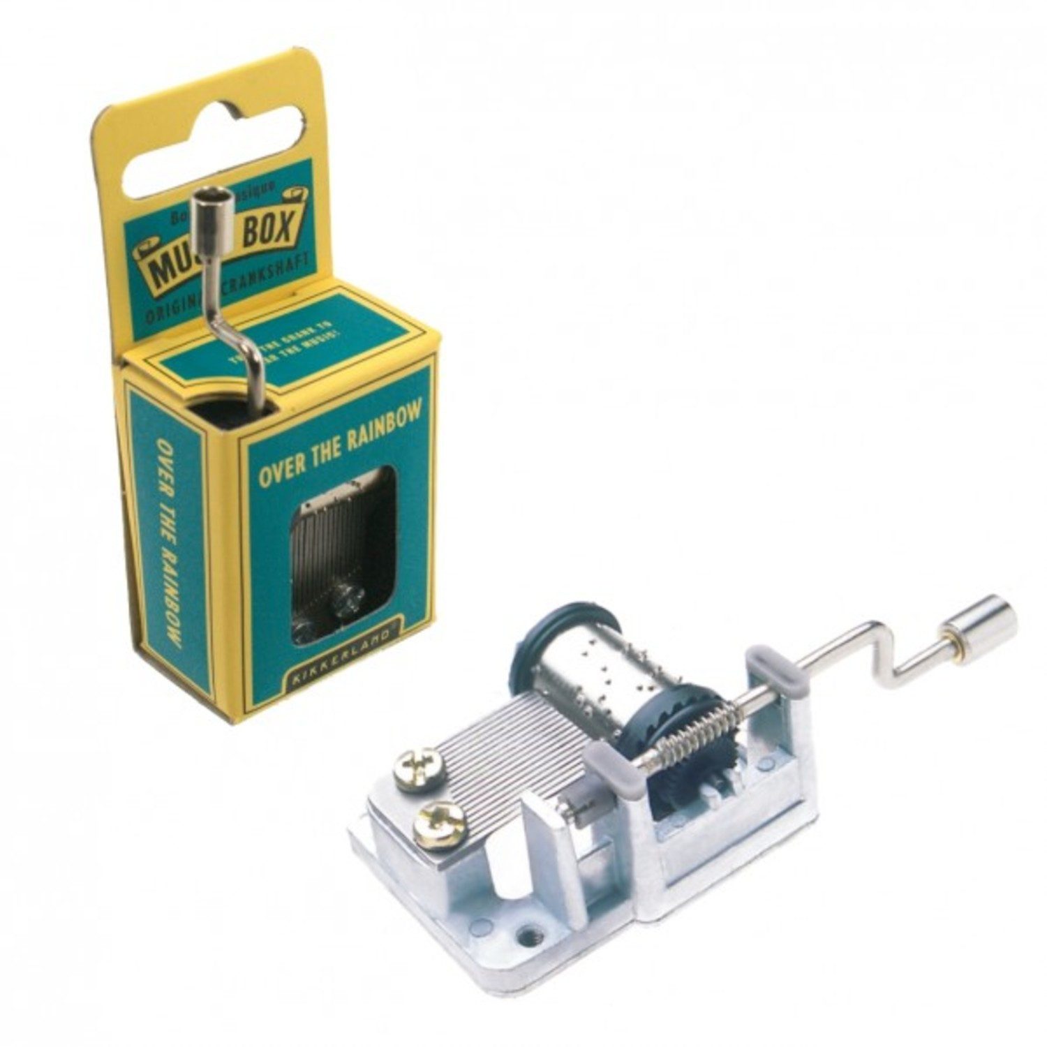 Kikkerland Spielzeug-Musikinstrument Mini Drehorgel - Over the Rainbow